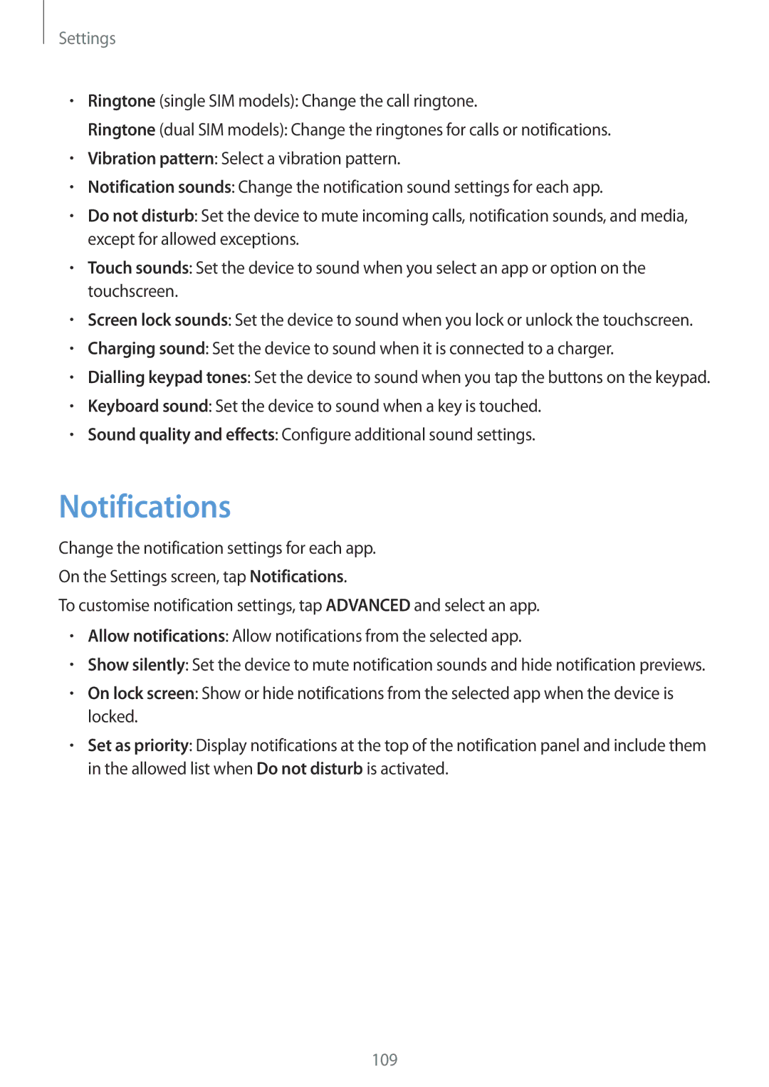 Samsung SM-J330FZKNVD2, SM-J330FZSNDDE, SM-J330FZDNBOG, SM-J330FZKNTCL, SM-J330FZSNCOS, SM-J330FZSNEUR manual Notifications 