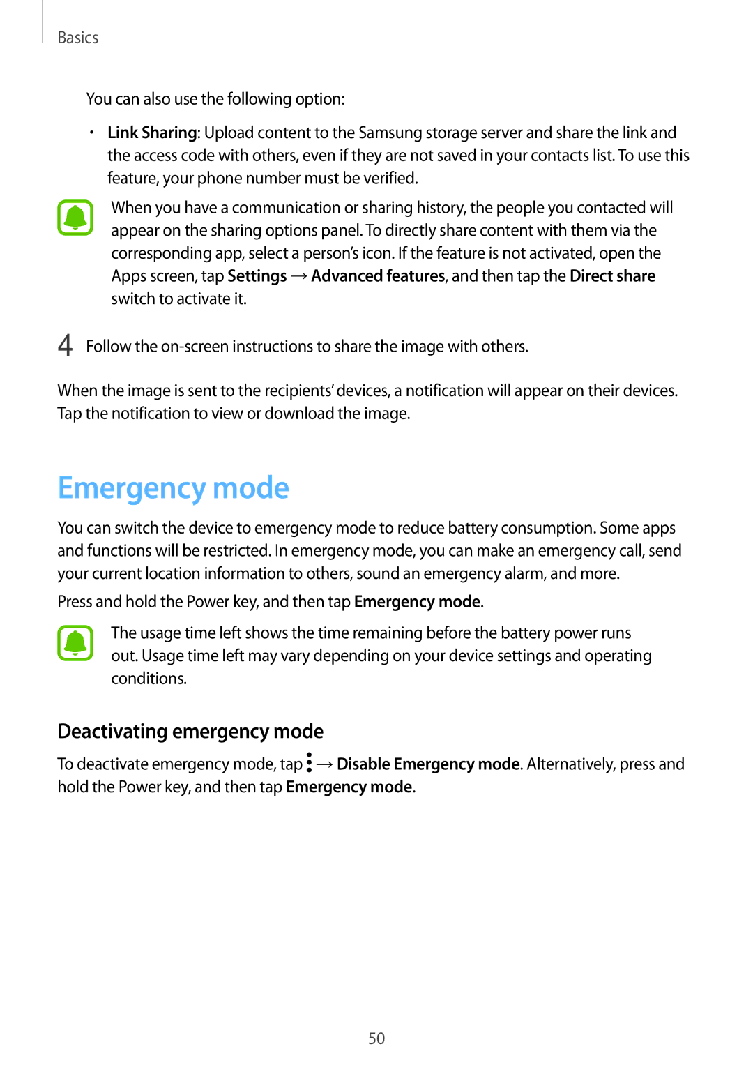 Samsung SM-J330FZDNBGL, SM-J330FZSNDDE, SM-J330FZDNBOG, SM-J330FZKNTCL manual Emergency mode, Deactivating emergency mode 