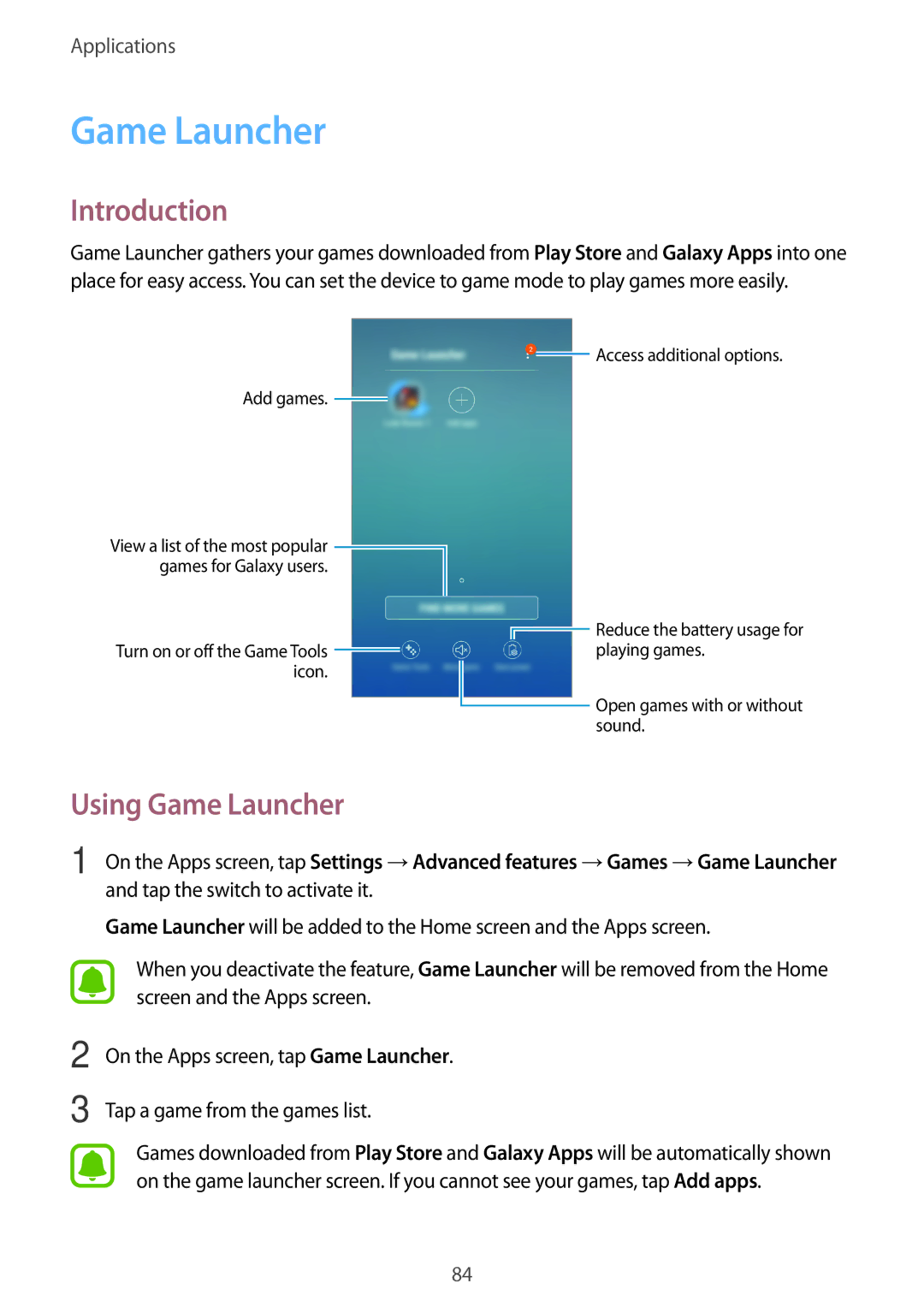 Samsung SM-J330FZKDSER, SM-J330FZSNDDE, SM-J330FZDNBOG, SM-J330FZKNTCL, SM-J330FZSNCOS, SM-J330FZSNEUR Using Game Launcher 