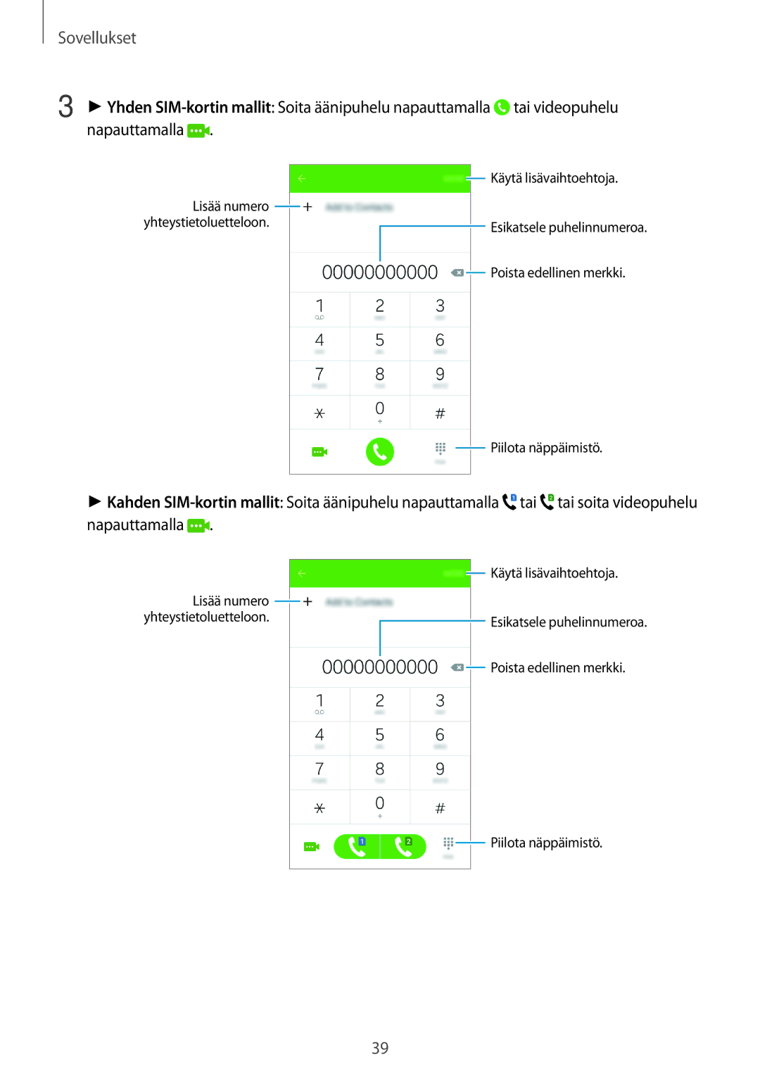 Samsung SM-J500FZDANEE, SM-J500FZKANEE, SM-J500FZWANEE manual Napauttamalla 