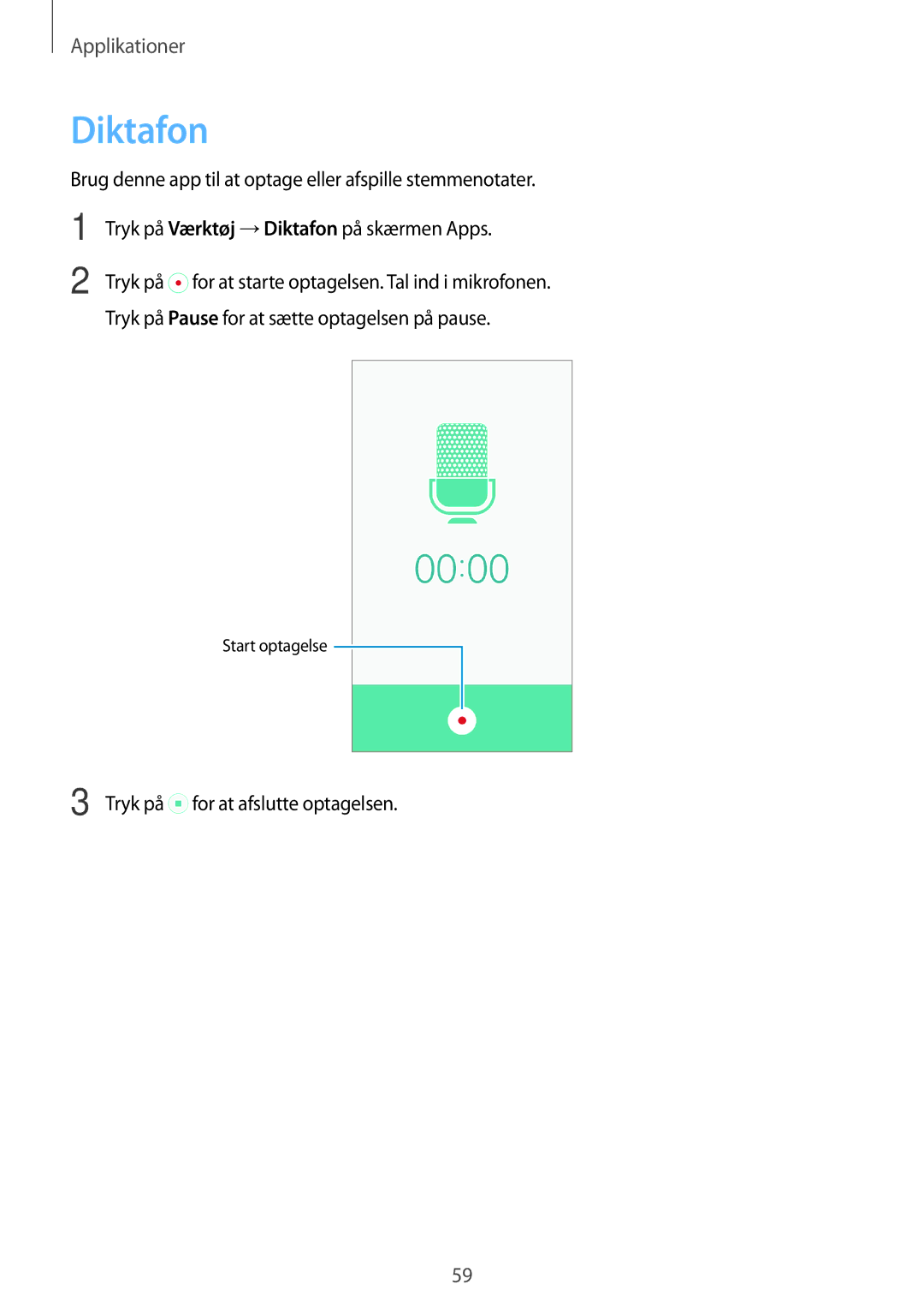 Samsung SM-J500FZWANEE, SM-J500FZDANEE, SM-J500FZKANEE manual Diktafon 