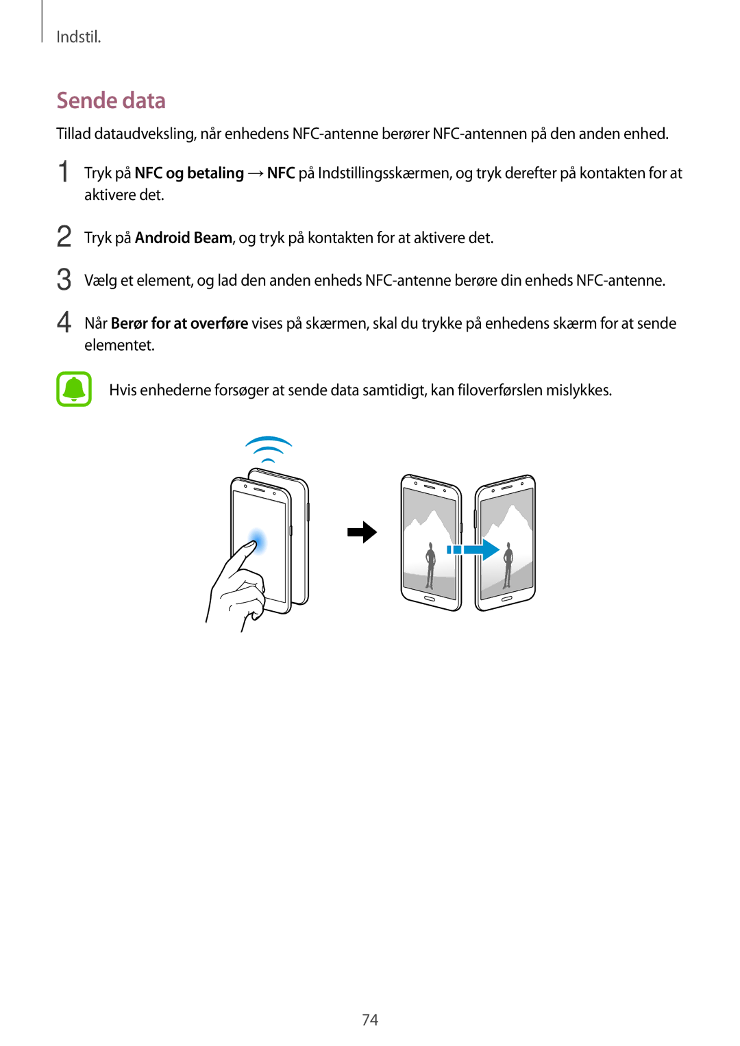 Samsung SM-J500FZWANEE, SM-J500FZDANEE, SM-J500FZKANEE manual Sende data 