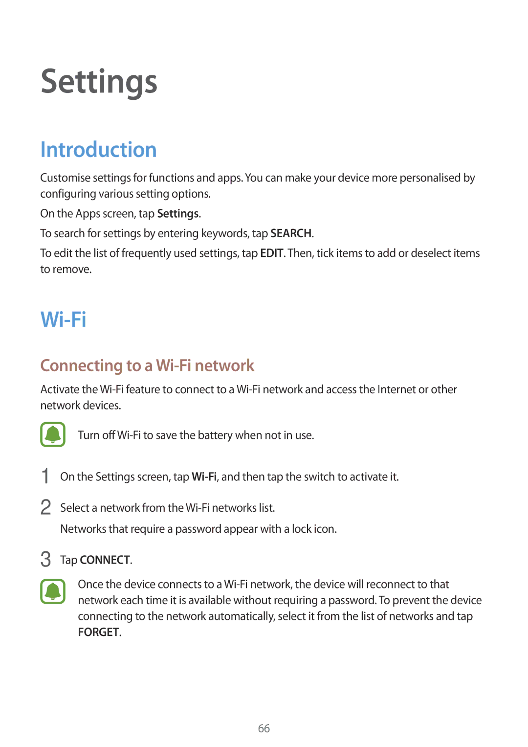 Samsung SM-J500FZDDSEE, SM-J500FZKDKSA, SM-J500FZDDKSA manual Introduction, Connecting to a Wi-Fi network, Tap Connect 