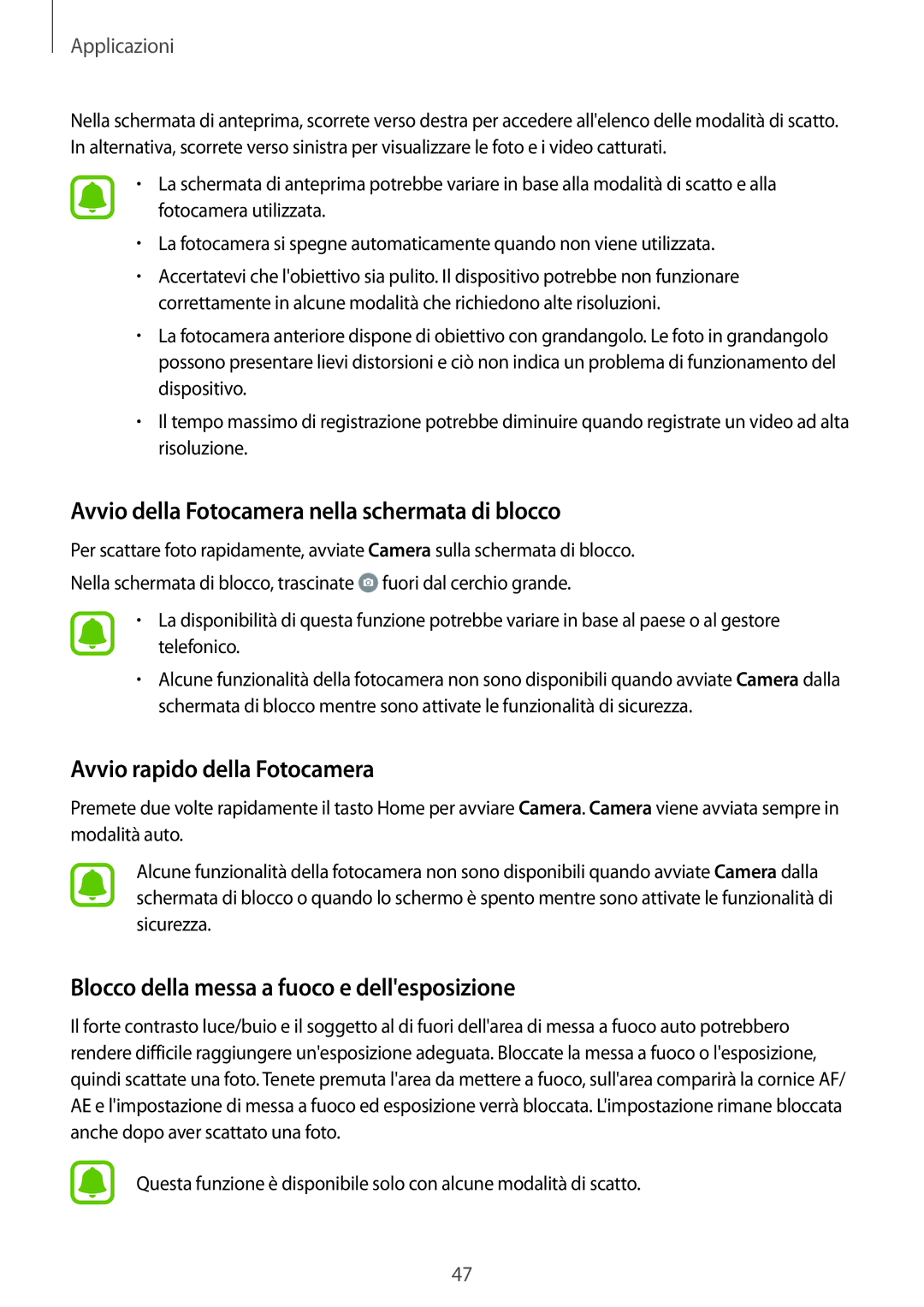 Samsung SM-J500FZDAITV, SM-J500FZKDXEO Avvio della Fotocamera nella schermata di blocco, Avvio rapido della Fotocamera 