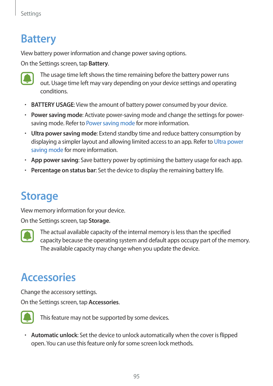 Samsung SM-J500FZDAORX, SM-J500FZWASEB, SM-J500FZWAEUR, SM-J500FZWADBT, SM-J500FZWAATO, SM-J500FZKDXEO Storage, Accessories 