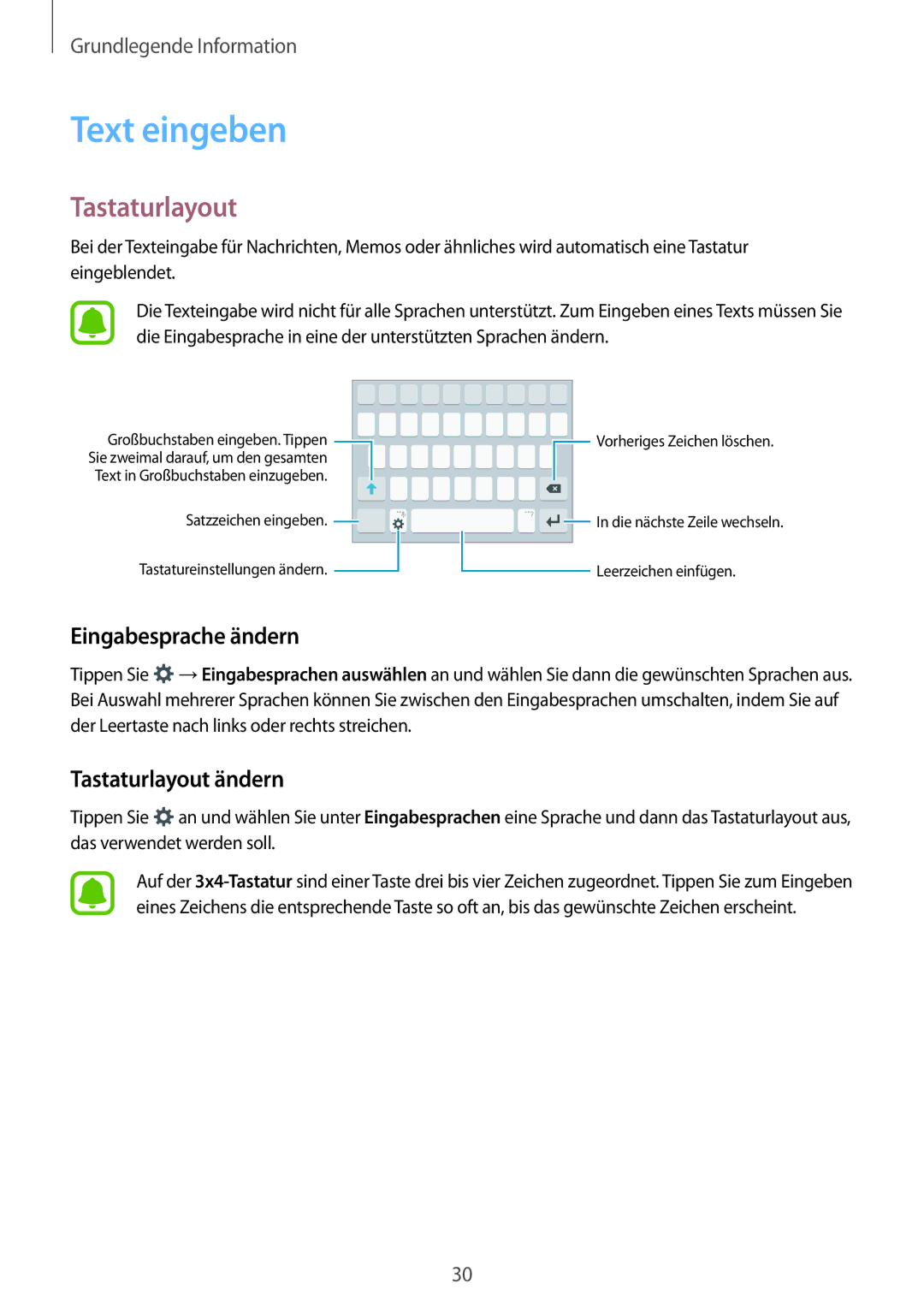 Samsung SM-J500FZKATCL, SM-J500FZWASEB, SM-J500FZWAEUR manual Text eingeben, Eingabesprache ändern, Tastaturlayout ändern 