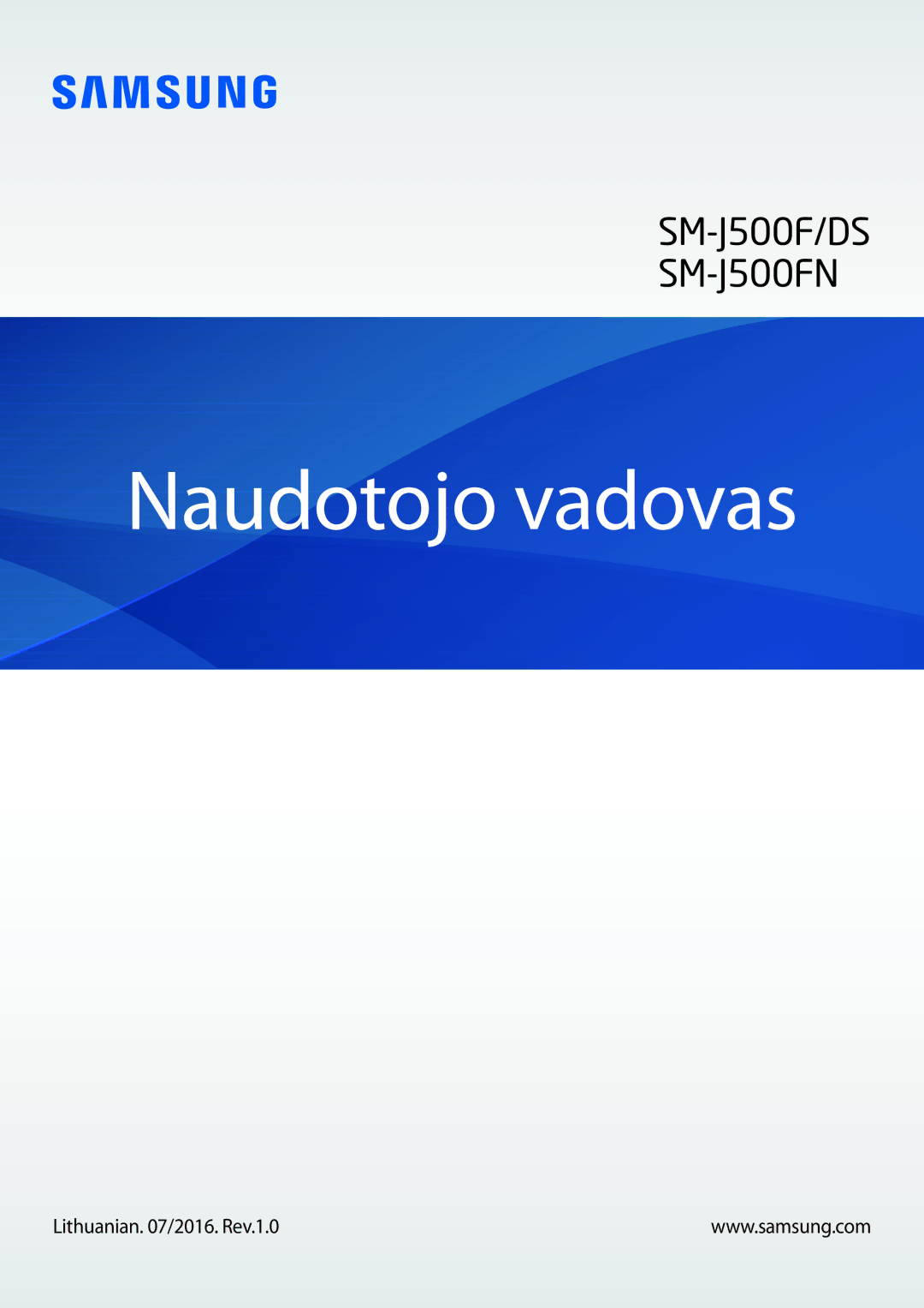 Samsung SM-J500FZWASEB manual Naudotojo vadovas 