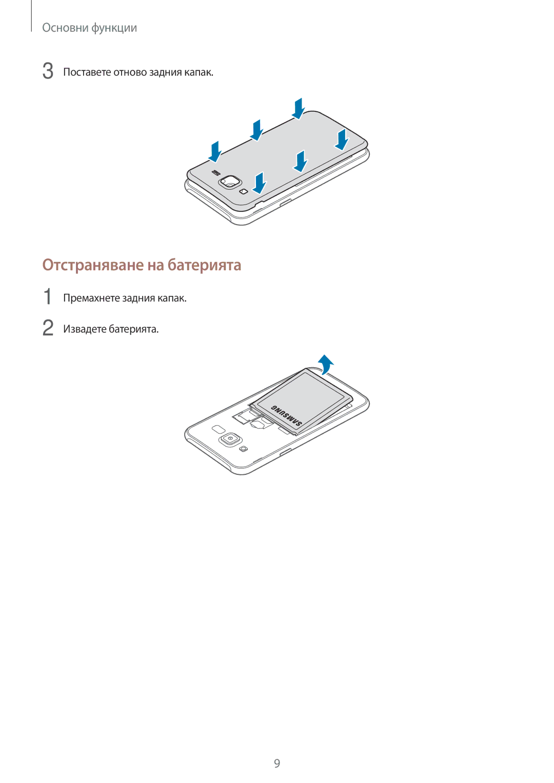 Samsung SM-J500FZDABGL, SM-J500FZWDROM, SM-J500FZDDROM, SM-J500FZKDROM manual Отстраняване на батерията 