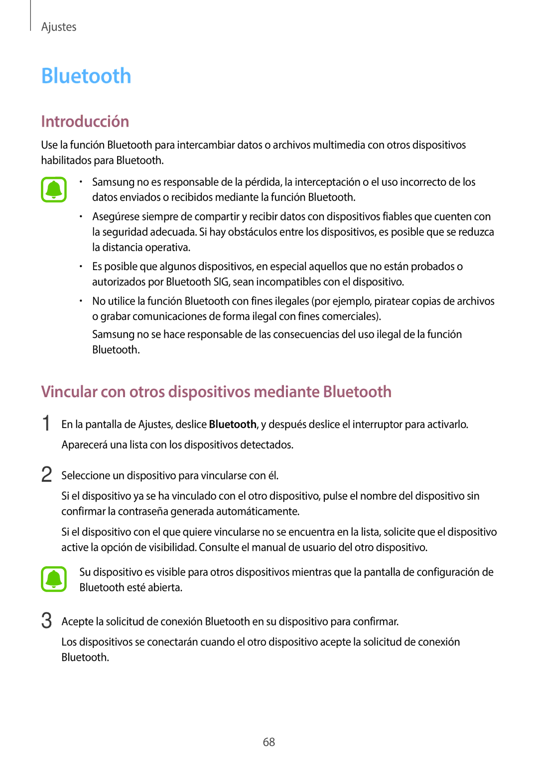 Samsung SM-J500FZDDTPH, SM-J500FZWDTPH, SM-J500FZKDTPH manual Vincular con otros dispositivos mediante Bluetooth 