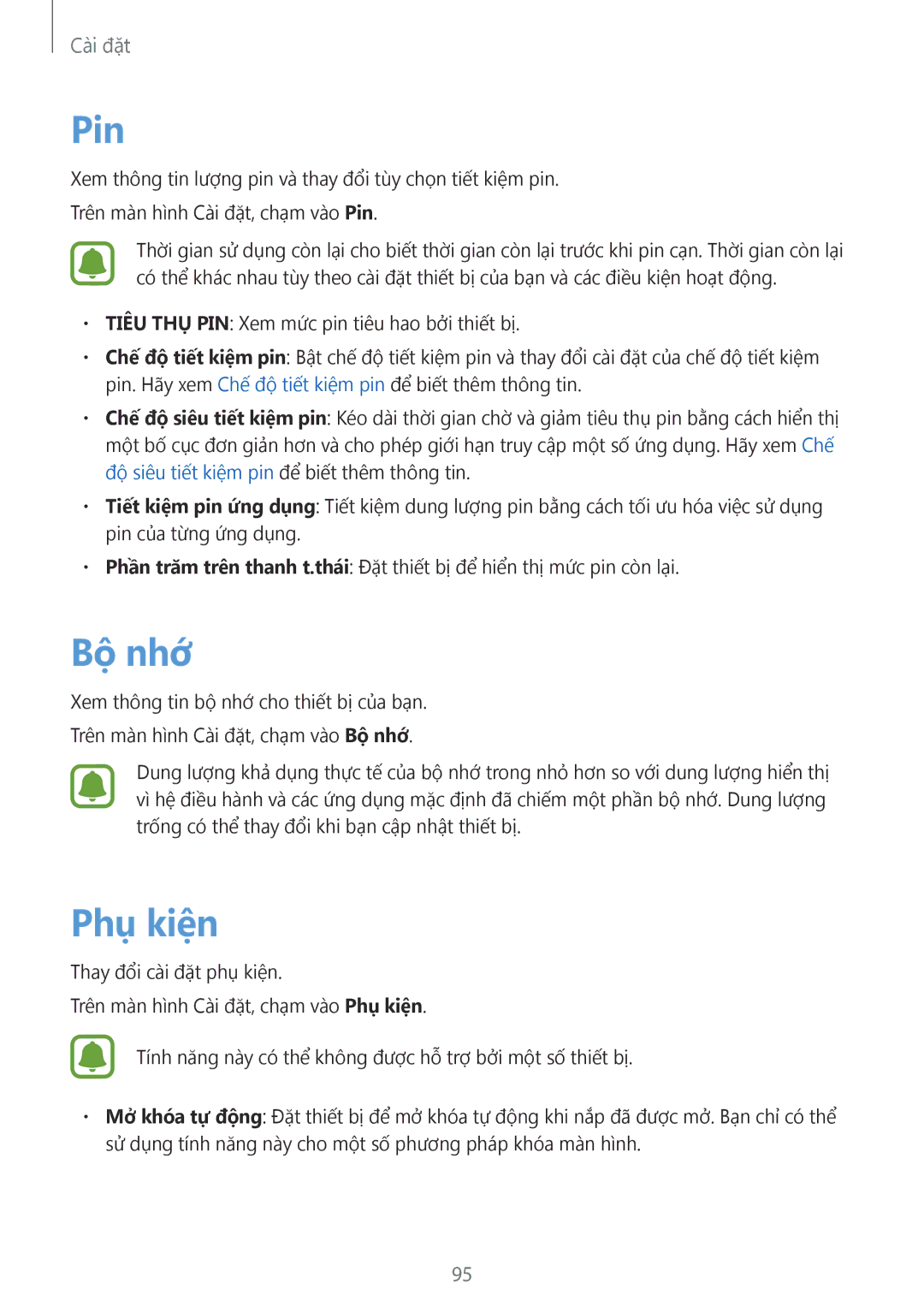 Samsung SM-J700HZKDXXV, SM-J500HZKDXXV, SM-J700HZWDXXV, SM-J500HZDDXXV, SM-J500HZWDXXV, SM-J700HZDDXXV manual Bộ nhớ, Phụ kiện 