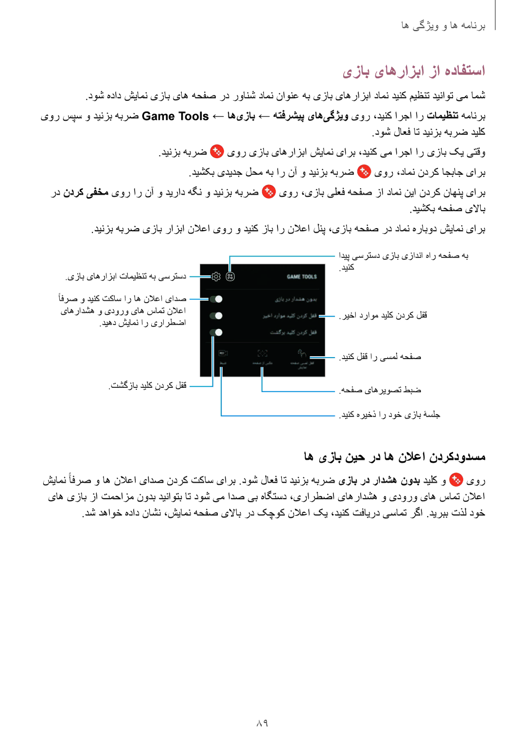 Samsung SM-J510FZKDKSA, SM-J510FZDDKSA, SM-J510FZWDKSA یزاب یاهرازبا زا هدافتسا, اه یزاب نیح رد اه نلاعا ندرکدودسم, یور 