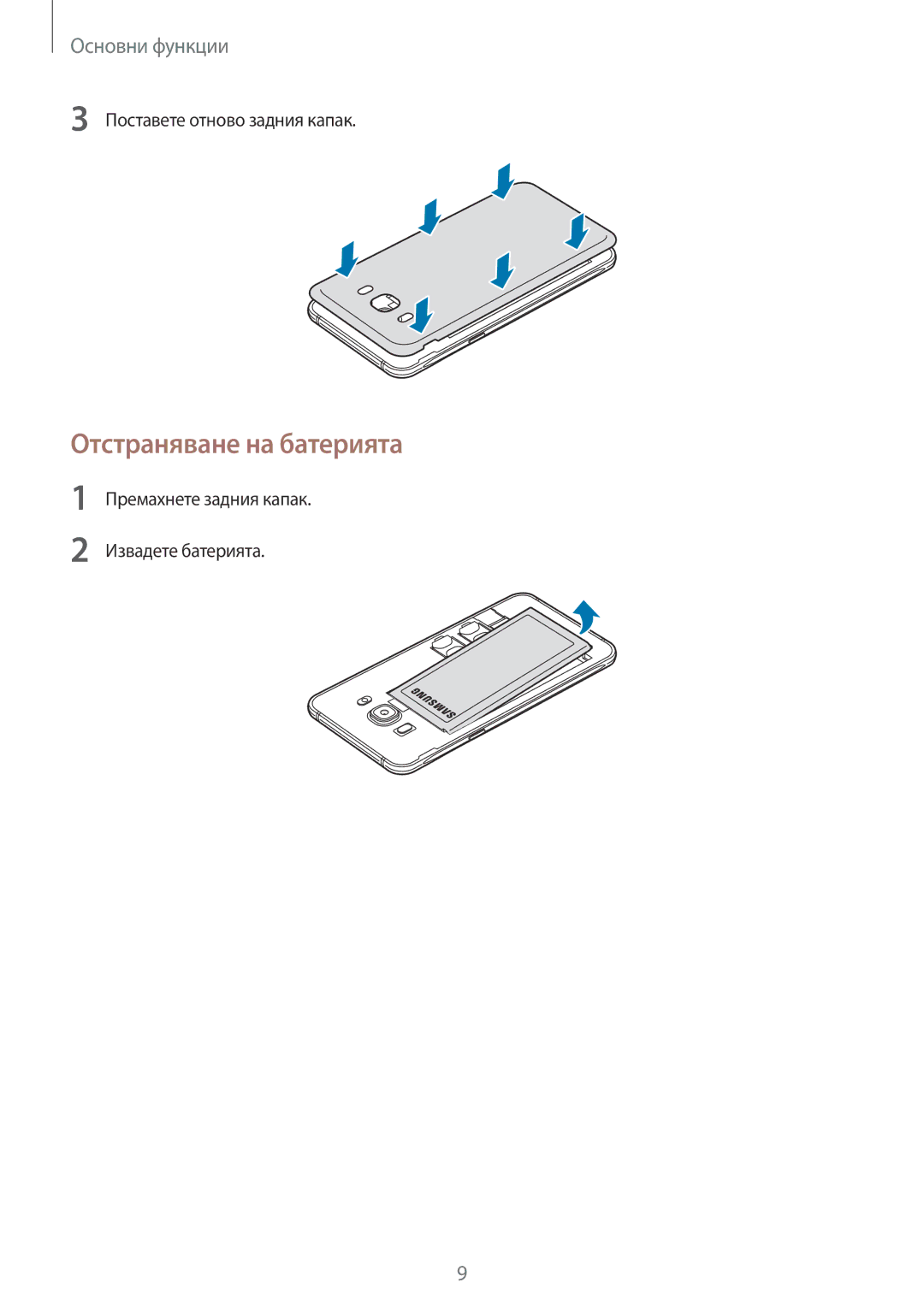 Samsung SM-J510FZDNBGL manual Отстраняване на батерията 