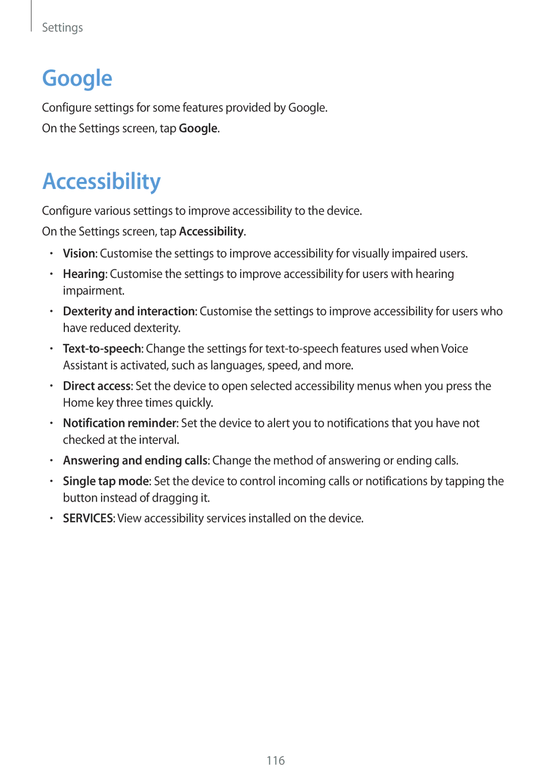 Samsung SM-J710FZKAPTR, SM-J510FZKNOPT, SM-J510FZDNMEO, SM-J510FZDNATO, SM-J510FZDNEUR, SM-J510FZDNVGR Google, Accessibility 