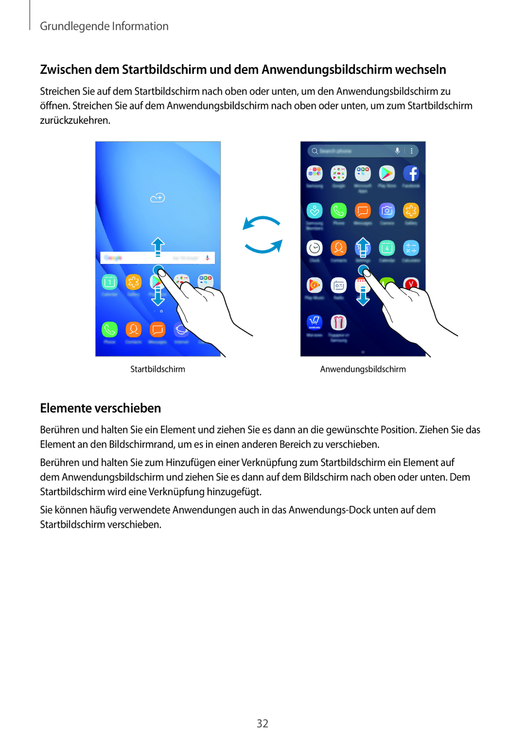 Samsung SM-J510FZKNXEF, SM-J510FZKNOPT, SM-J510FZDNMEO, SM-J510FZDNATO, SM-J510FZDNEUR, SM-J510FZDNVGR Elemente verschieben 