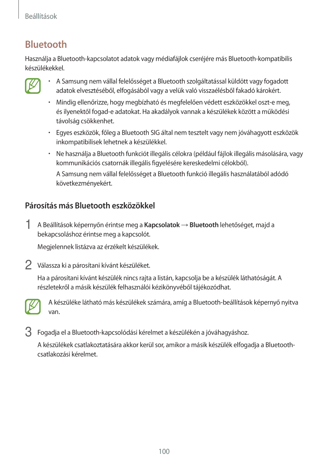 Samsung SM-J510FZKNPAN, SM-J510FZDNPAN, SM-J510FZDUXEH, SM-J510FZWUXEH manual Párosítás más Bluetooth eszközökkel 