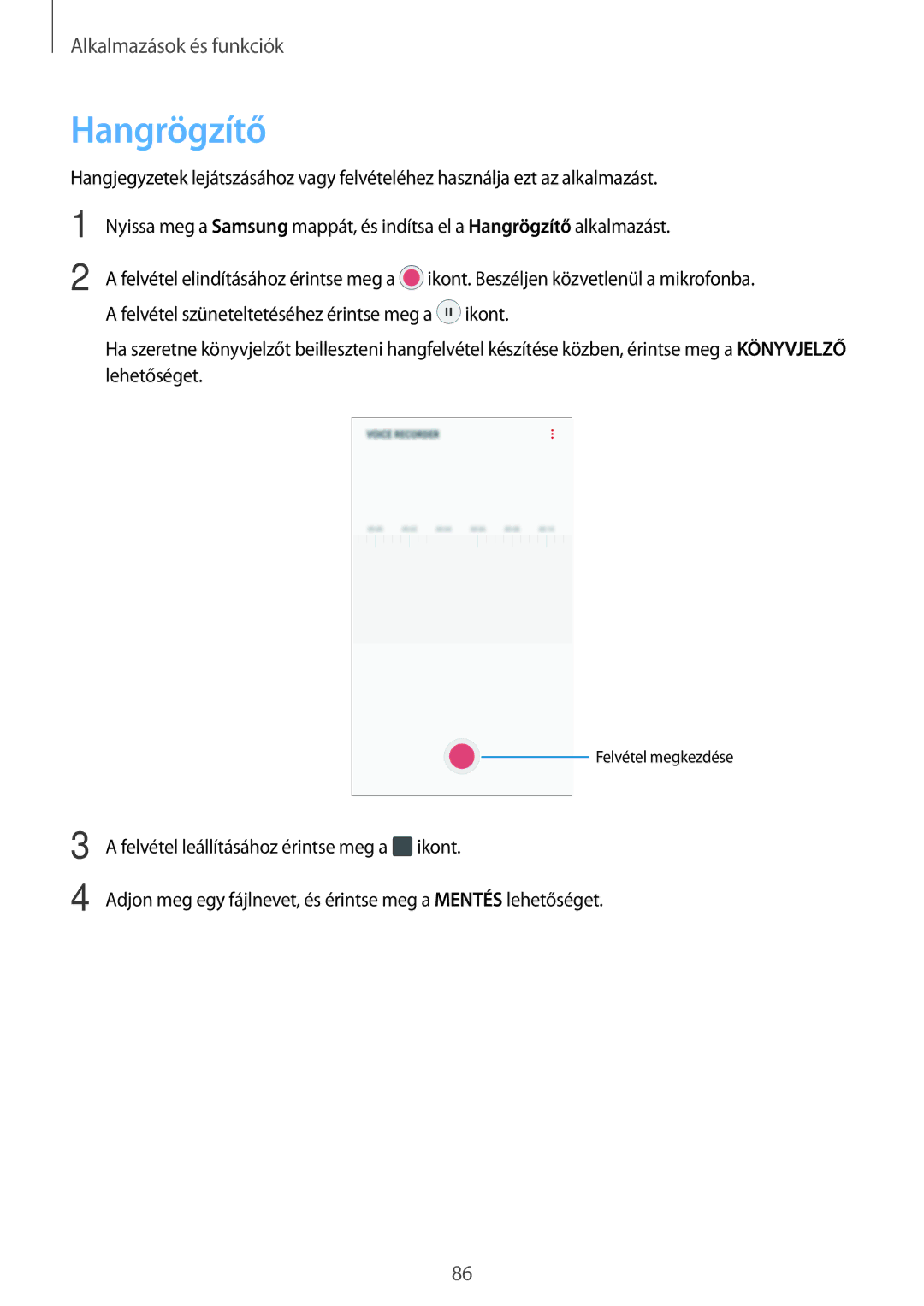 Samsung SM-J510FZDNPAN, SM-J510FZKNPAN, SM-J510FZDUXEH, SM-J510FZWUXEH, SM-J510FZKUXEH manual Hangrögzítő 