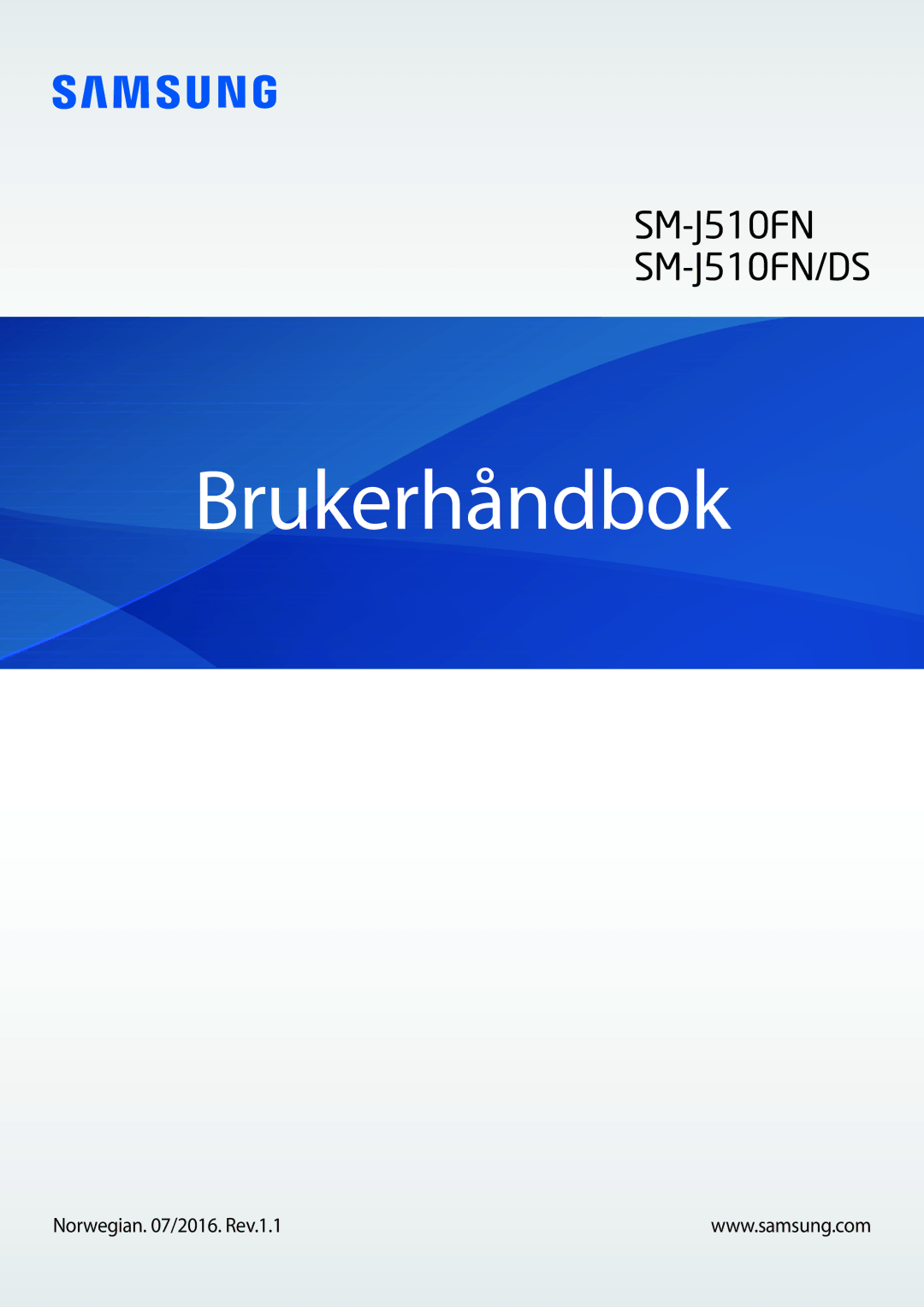 Samsung SM-J510FZKNNEE, SM-J510FZKUNEE, SM-J510FZWNNEE, SM-J510FZDNNEE manual Brukerhåndbok, Norwegian /2016. Rev.1.1 