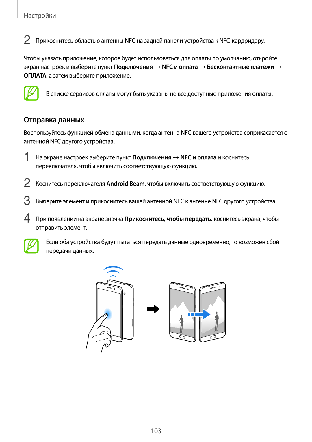 Samsung SM-J710FZDUSER, SM-J510FZKUSEB, SM-J510FZDUSEB, SM-J710FZWUSER, SM-J510FZDUSER, SM-J510FZKUSER manual Отправка данных 