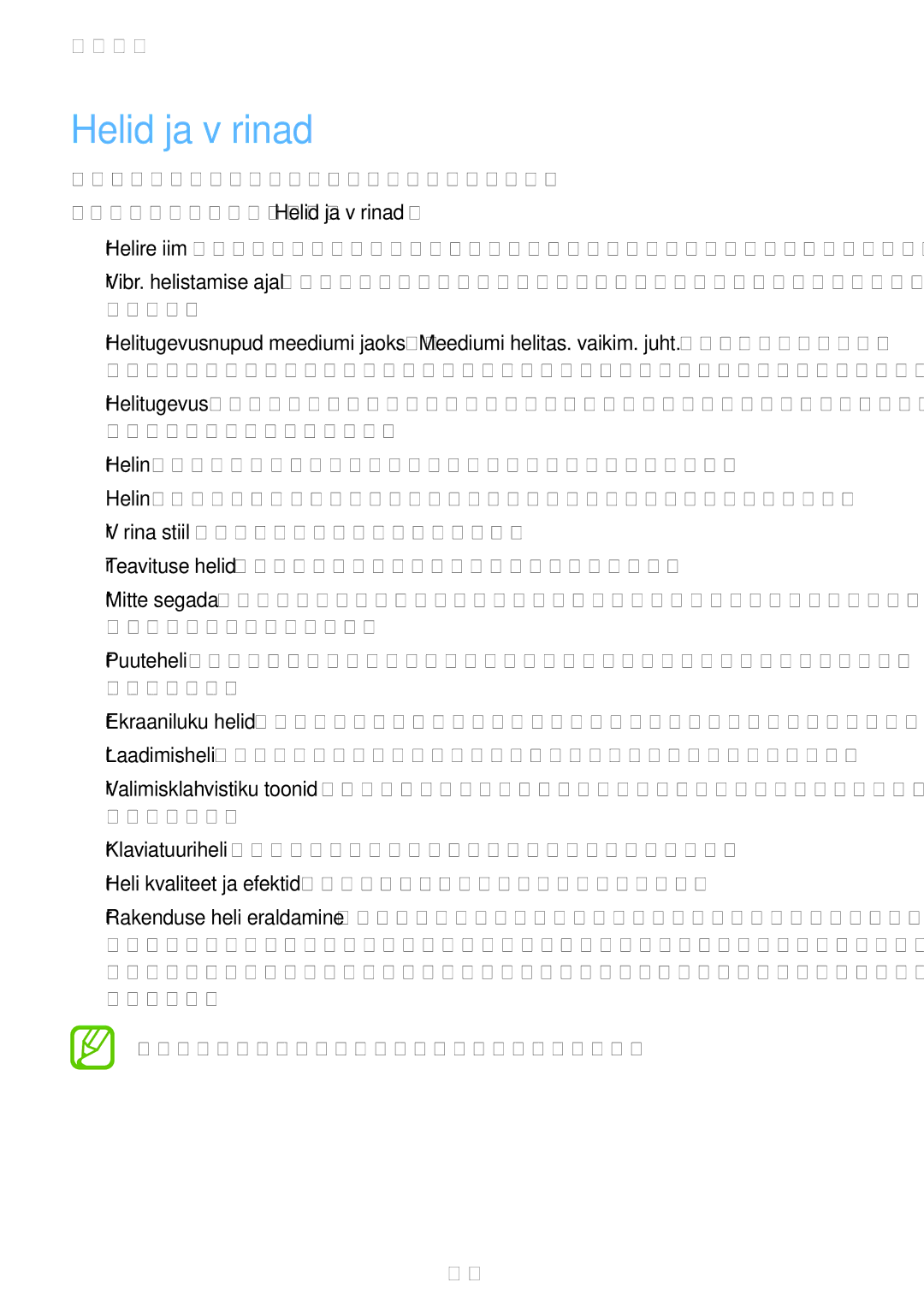 Samsung SM-J710FZDNSEB, SM-J510FZKUSEB, SM-J710FZKNSEB, SM-J510FZDUSEB manual Helid ja värinad 