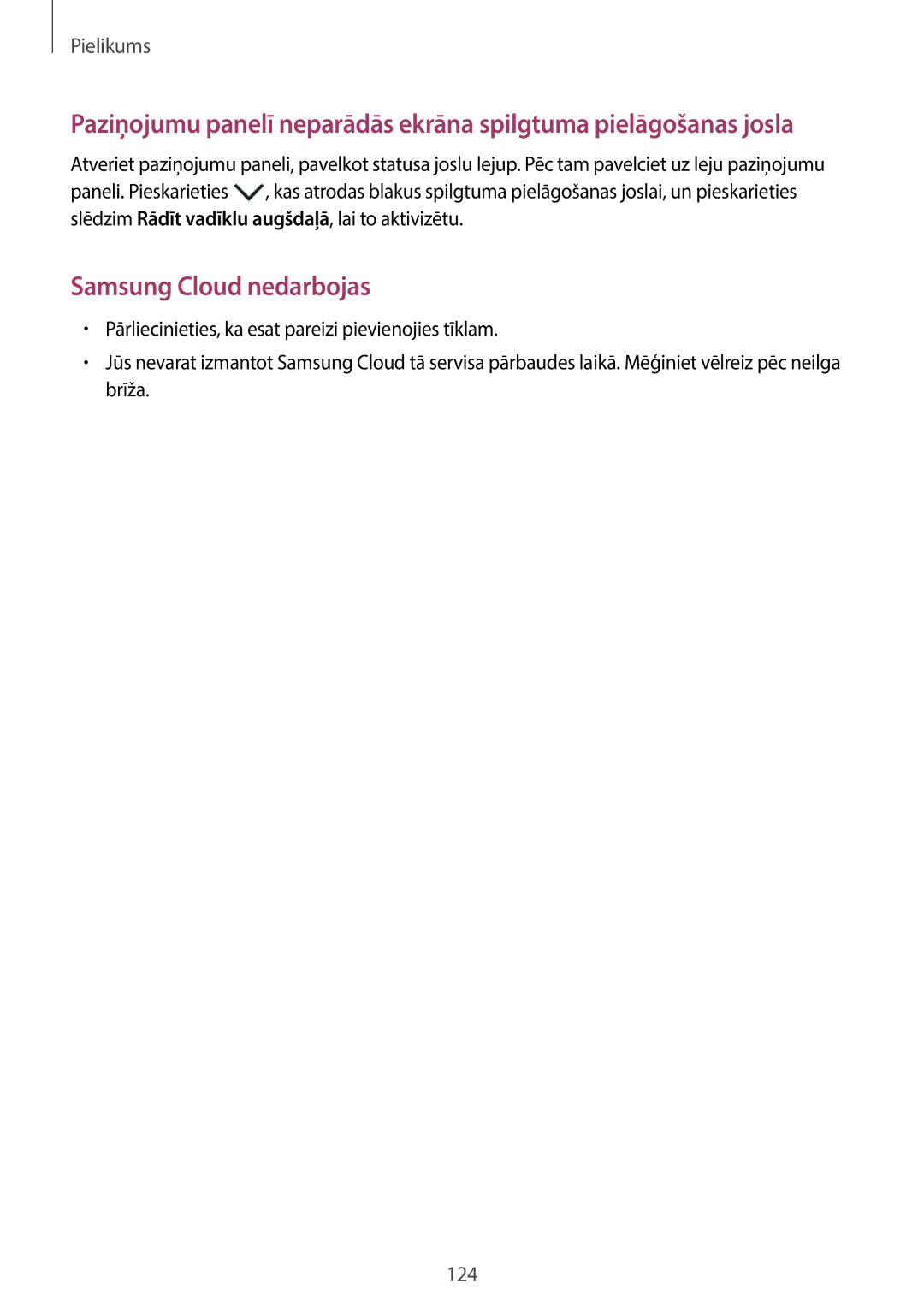 Samsung SM-J510FZKUSEB, SM-J710FZKNSEB, SM-J510FZDUSEB, SM-J710FZDNSEB manual Samsung Cloud nedarbojas 