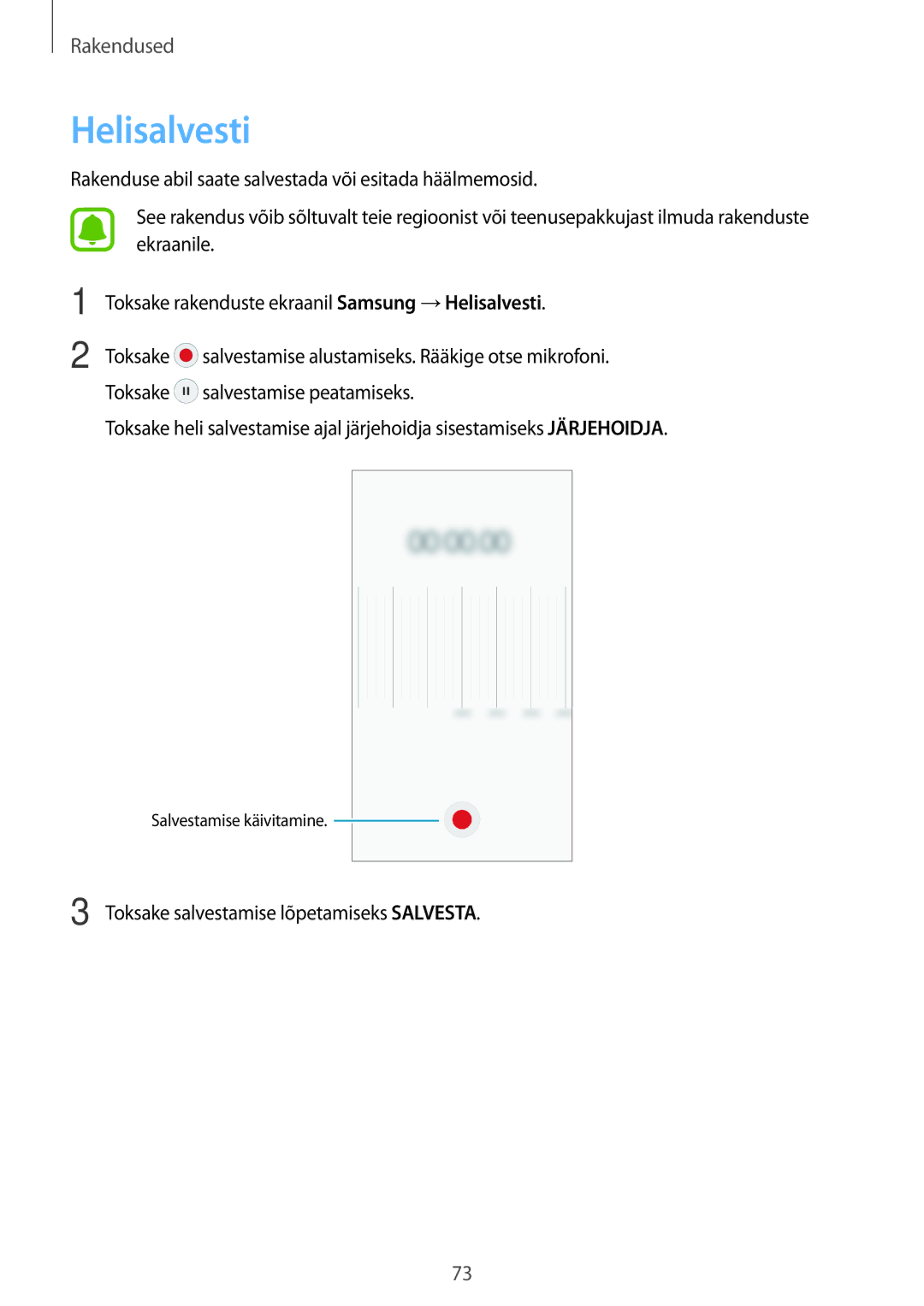 Samsung SM-J710FZKNSEB, SM-J510FZKUSEB, SM-J510FZDUSEB, SM-J710FZDNSEB manual Helisalvesti 