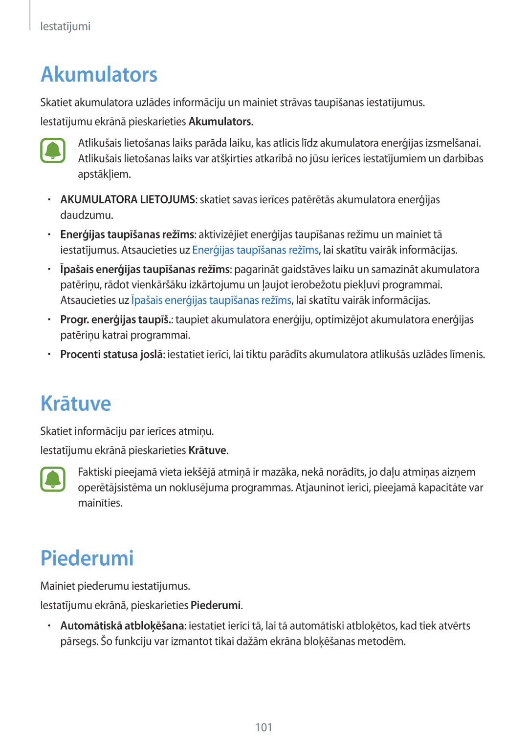 Samsung SM-J710FZKNSEB, SM-J510FZKUSEB, SM-J510FZDUSEB, SM-J710FZDNSEB manual Krātuve, Piederumi 