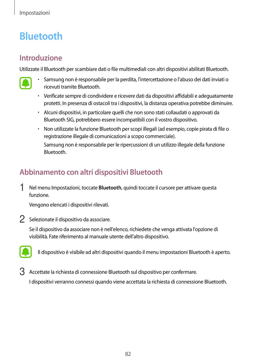 Samsung SM-J710FZWNITV, SM-J510FZWNITV, SM-J710FZKNITV, SM-J510FZWUITV manual Abbinamento con altri dispositivi Bluetooth 