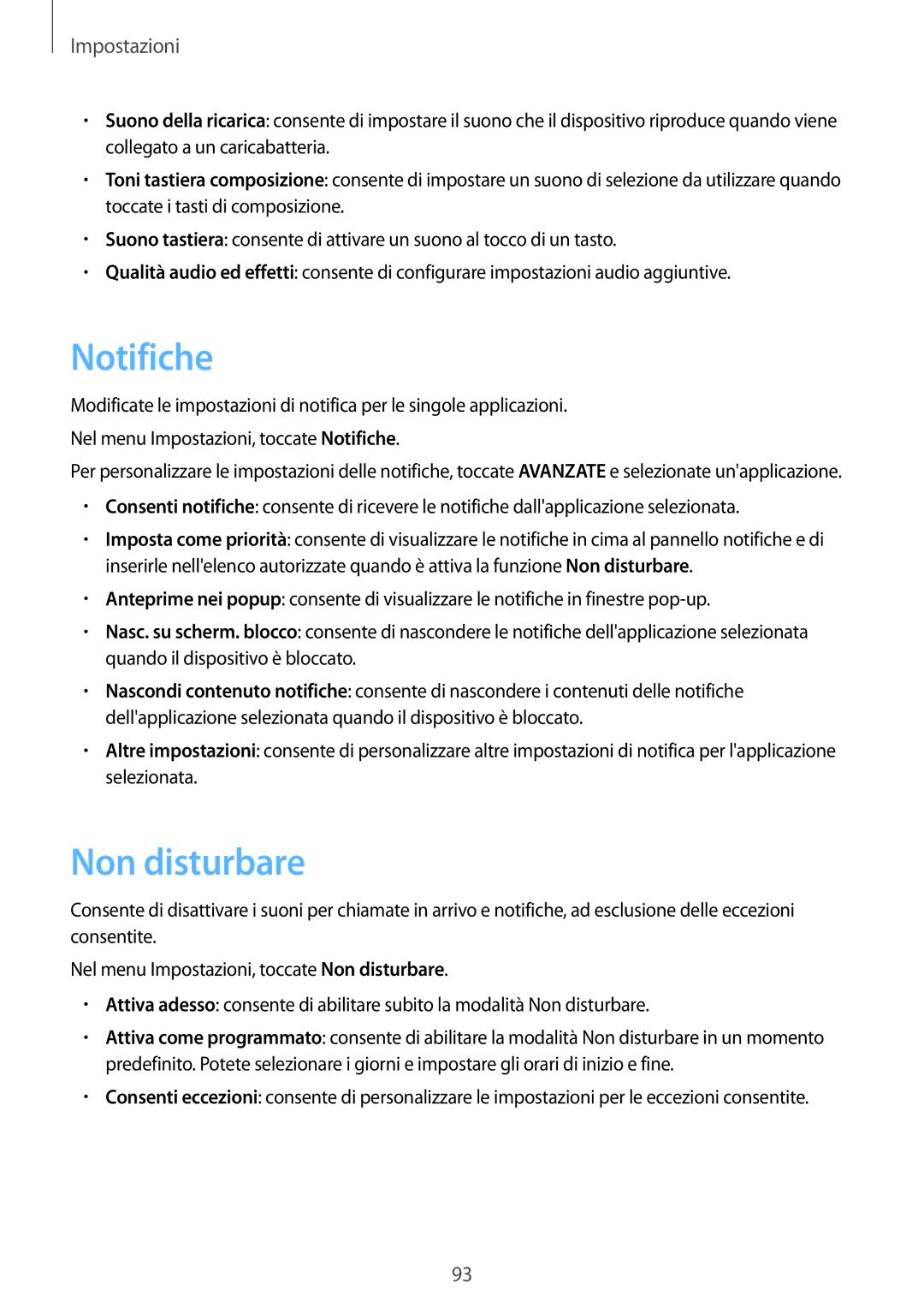 Samsung SM-J510FZWUITV, SM-J510FZWNITV, SM-J710FZWNITV, SM-J710FZKNITV, SM-J510FZKNITV manual Notifiche, Non disturbare 