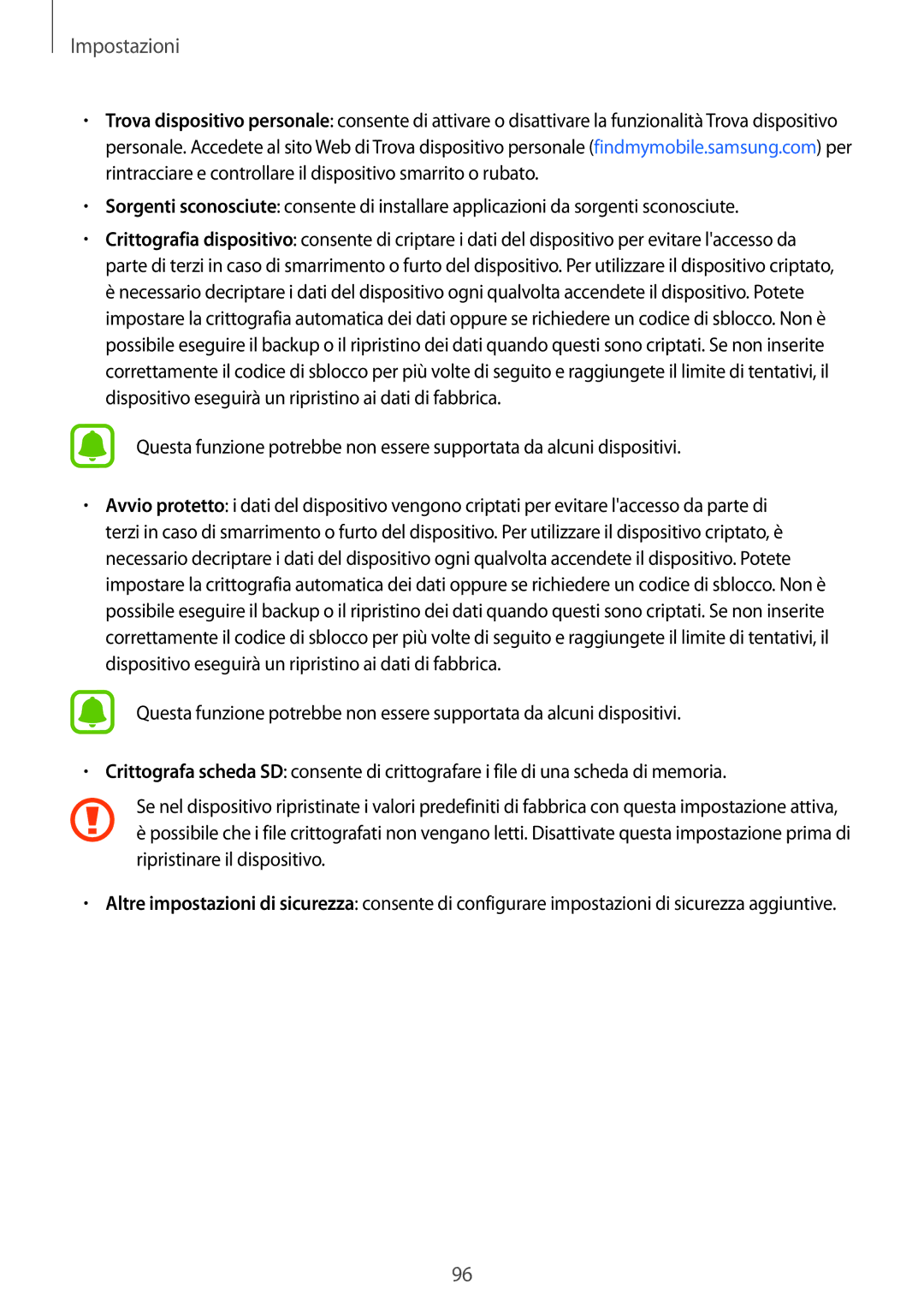 Samsung SM-J510FZDUITV, SM-J510FZWNITV, SM-J710FZWNITV, SM-J710FZKNITV, SM-J510FZWUITV, SM-J510FZKNITV manual Impostazioni 