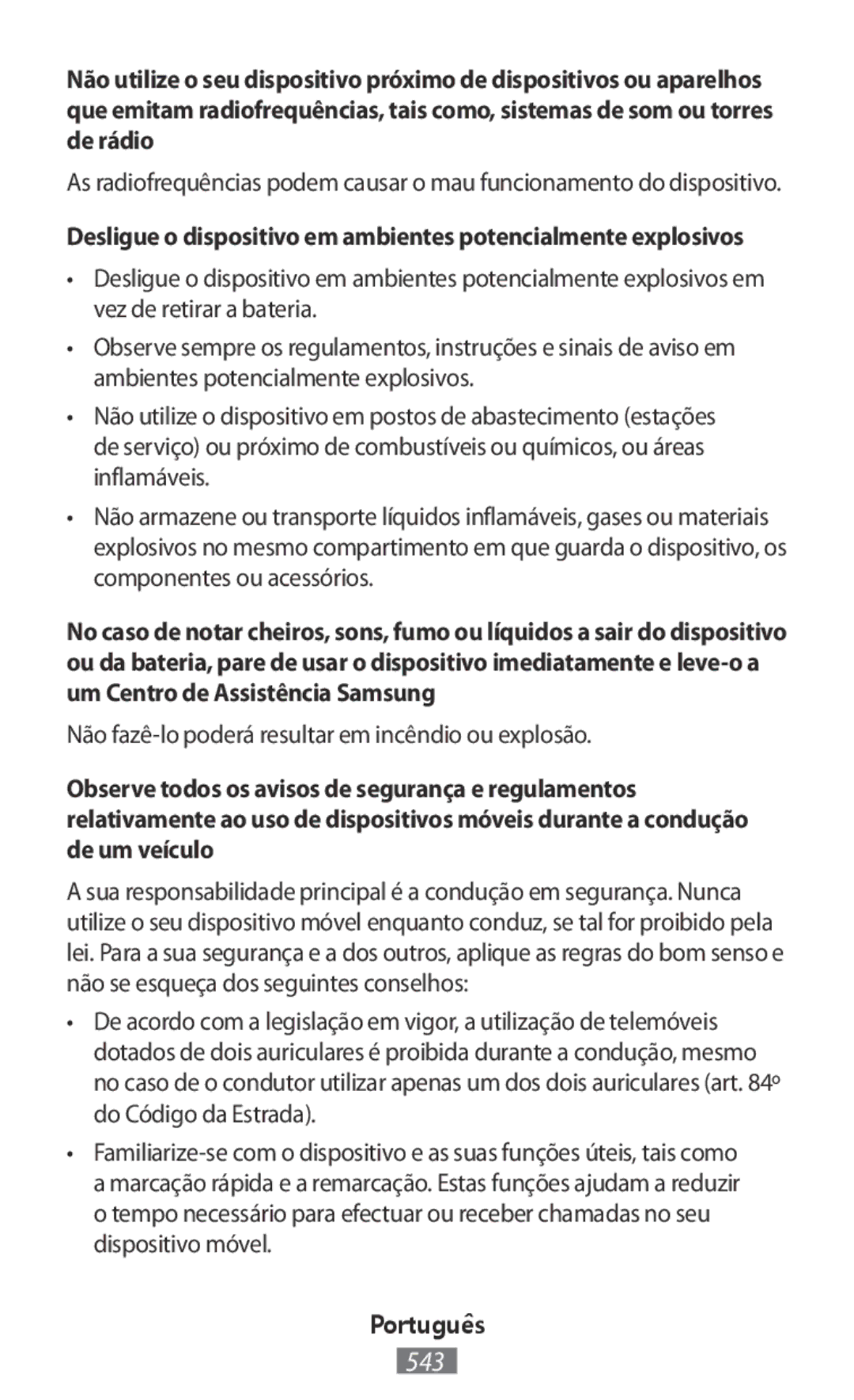 Samsung SM-T820NZSAXEF, SM-J530FZDATCL, SM-J530FZSAEUR, SM-J530FZSADDE Não fazê-lo poderá resultar em incêndio ou explosão 