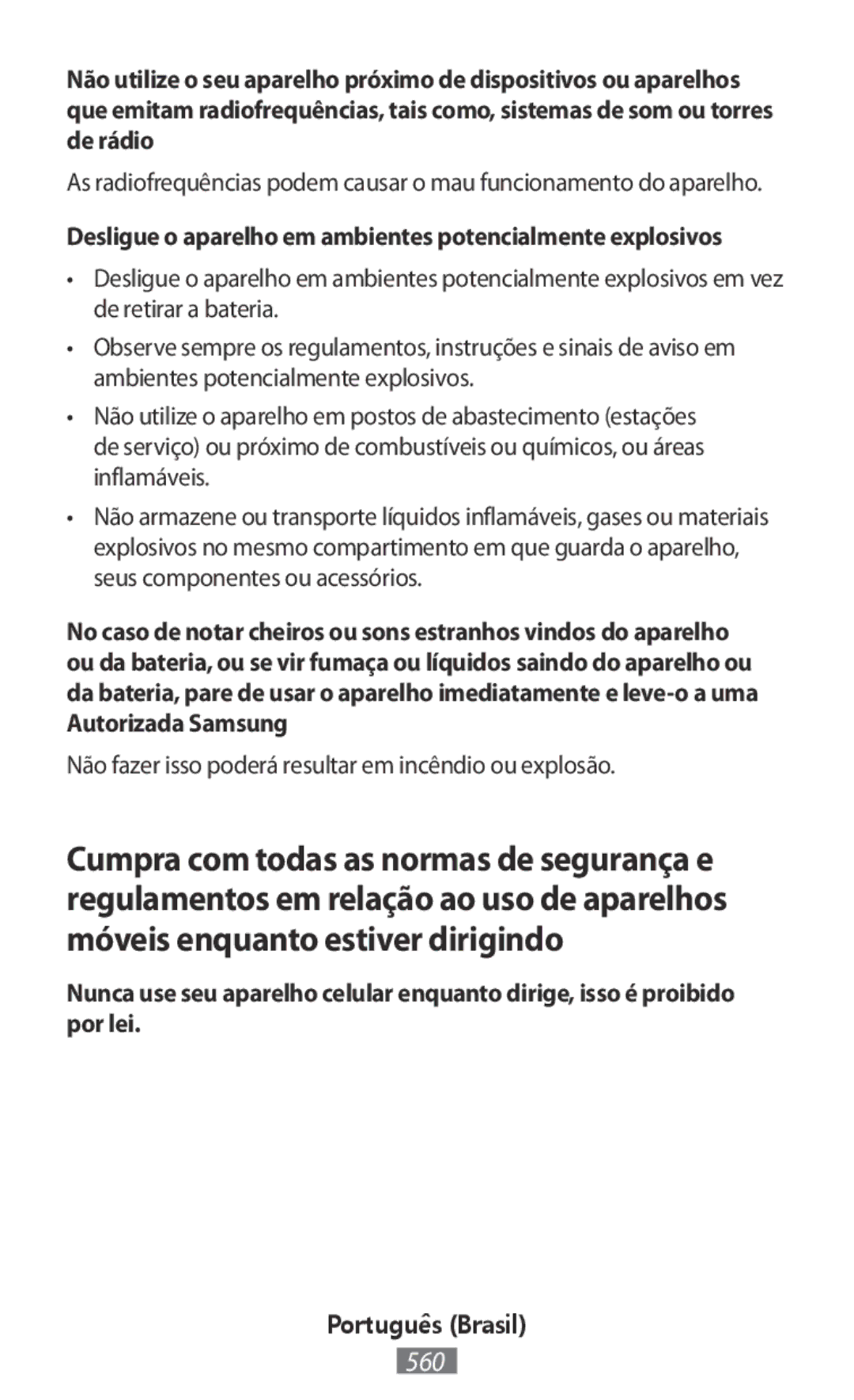 Samsung SM-T813NZWEXEF, SM-J530FZDATCL, SM-J530FZSAEUR manual Desligue o aparelho em ambientes potencialmente explosivos 