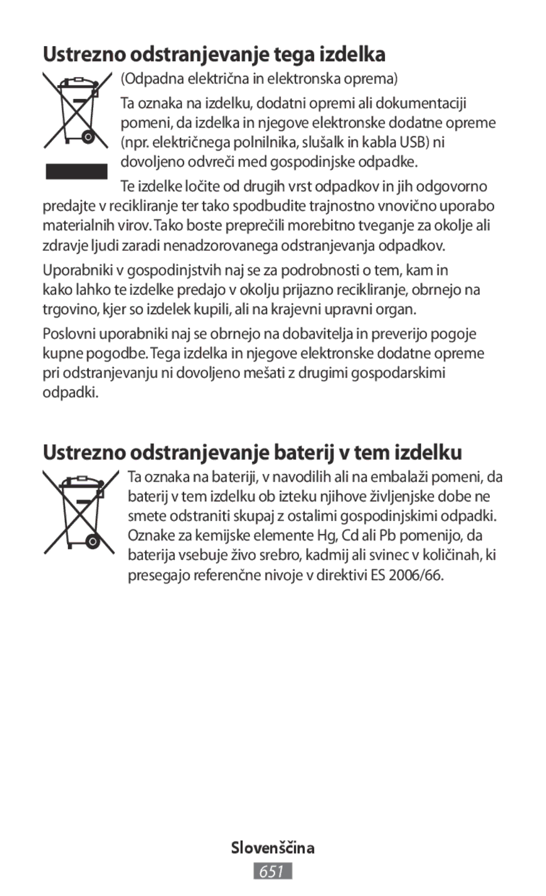 Samsung SM-J530FZSDPHE, SM-J530FZDATCL manual Ustrezno odstranjevanje tega izdelka, Odpadna električna in elektronska oprema 