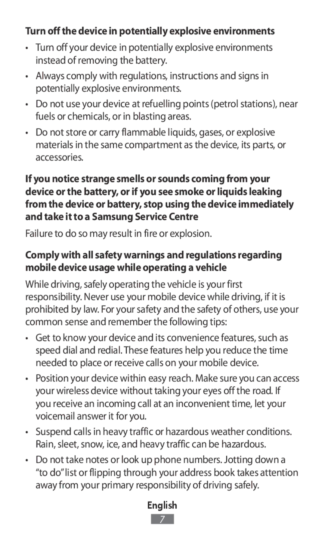 Samsung SM-W720NZKADBT, SM-J530FZDATCL, SM-J530FZSAEUR manual Turn off the device in potentially explosive environments 