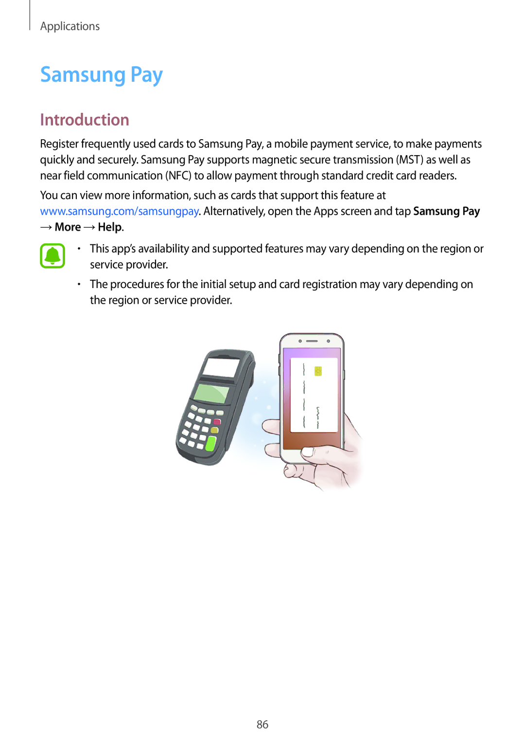 Samsung SM-J530FZSDSEB, SM-J530FZDATCL, SM-J530FZSAEUR, SM-J530FZSADDE, SM-J530FZKAEUR manual Samsung Pay, → More →Help 