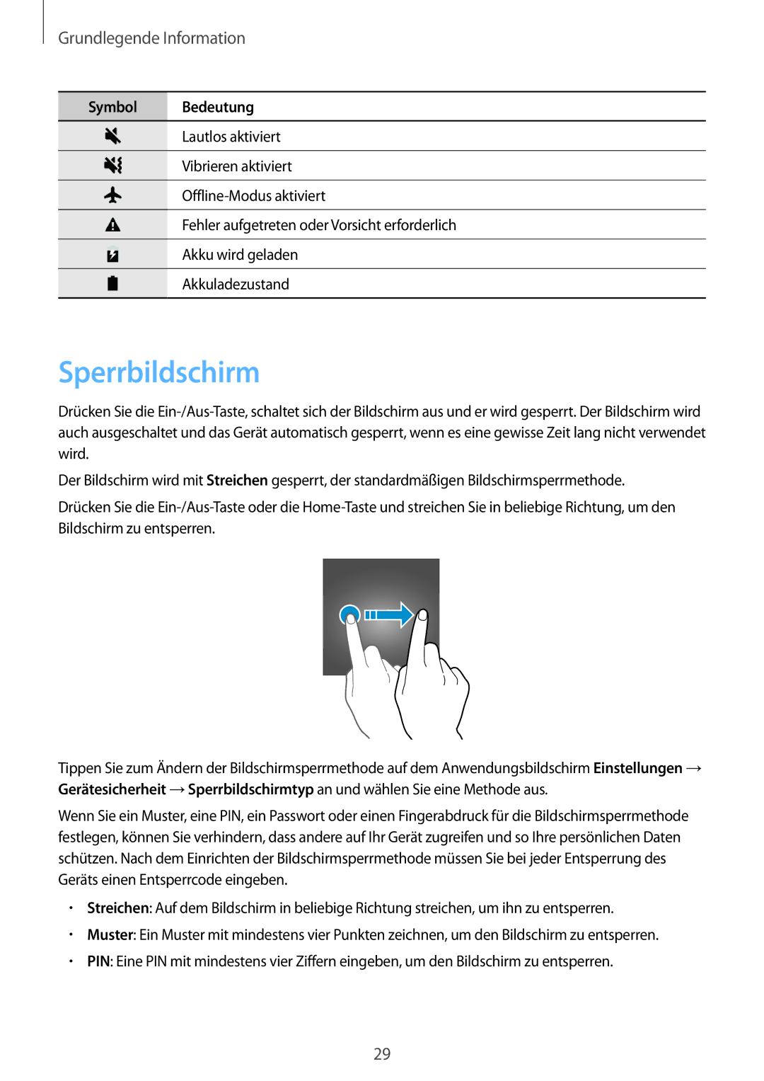 Samsung SM2J530FZKADDE, SM-J530FZDATCL, SM-J530FZSAEUR, SM-J530FZSADDE, SM-J530FZKAEUR, SM-J530FZSACOS manual Sperrbildschirm 