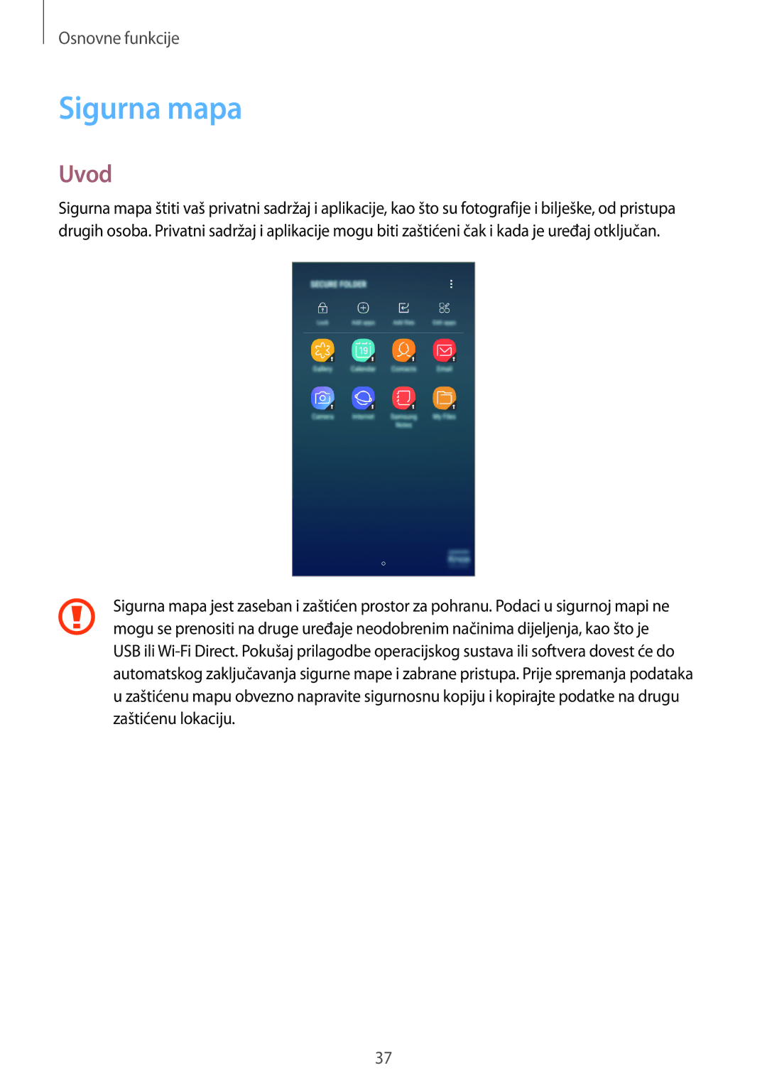 Samsung SM-J530FZDASEE, SM-J530FZKASEE manual Sigurna mapa, Uvod 
