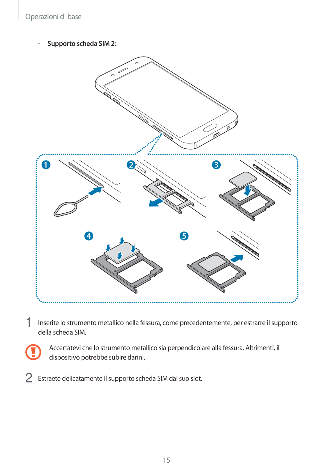 Samsung SM-J530FZSDITV, SM-J530FZKDITV, SM-J530FZKAITV, SM-J530FZDDITV, SM-J530FZSAITV, SM-J530FZDAITV manual Operazioni di base 