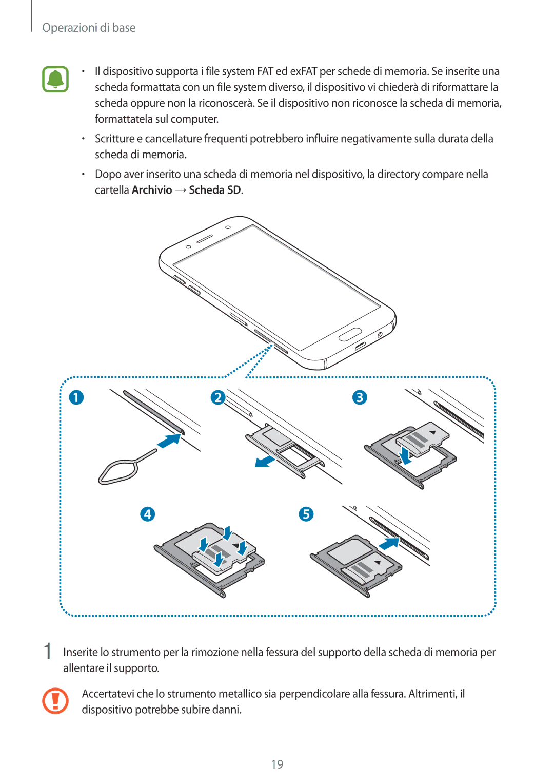 Samsung SM-J530FZKAITV, SM-J530FZKDITV, SM-J530FZDDITV, SM-J530FZSDITV, SM-J530FZSAITV, SM-J530FZDAITV manual Operazioni di base 