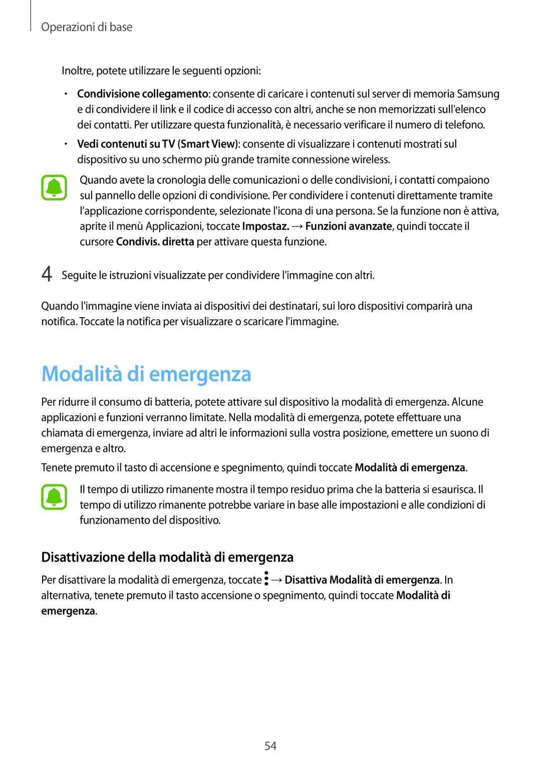 Samsung SM-J530FZKDITV, SM-J530FZKAITV, SM-J530FZDDITV Modalità di emergenza, Disattivazione della modalità di emergenza 