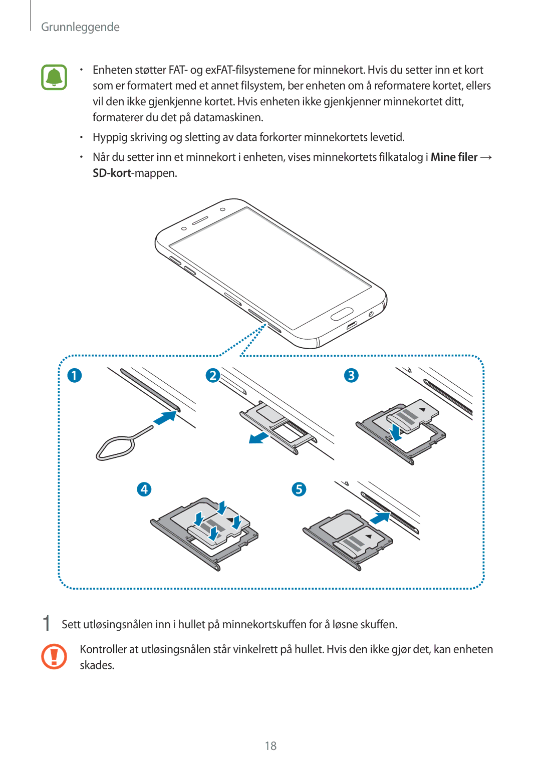 Samsung SM-J530FZSDNEE, SM-J530FZKDNEE, SM-J730FZKDNEE, SM-J530FZDDNEE, SM-J730FZSDNEE, SM-J730FZDDNEE manual Grunnleggende 