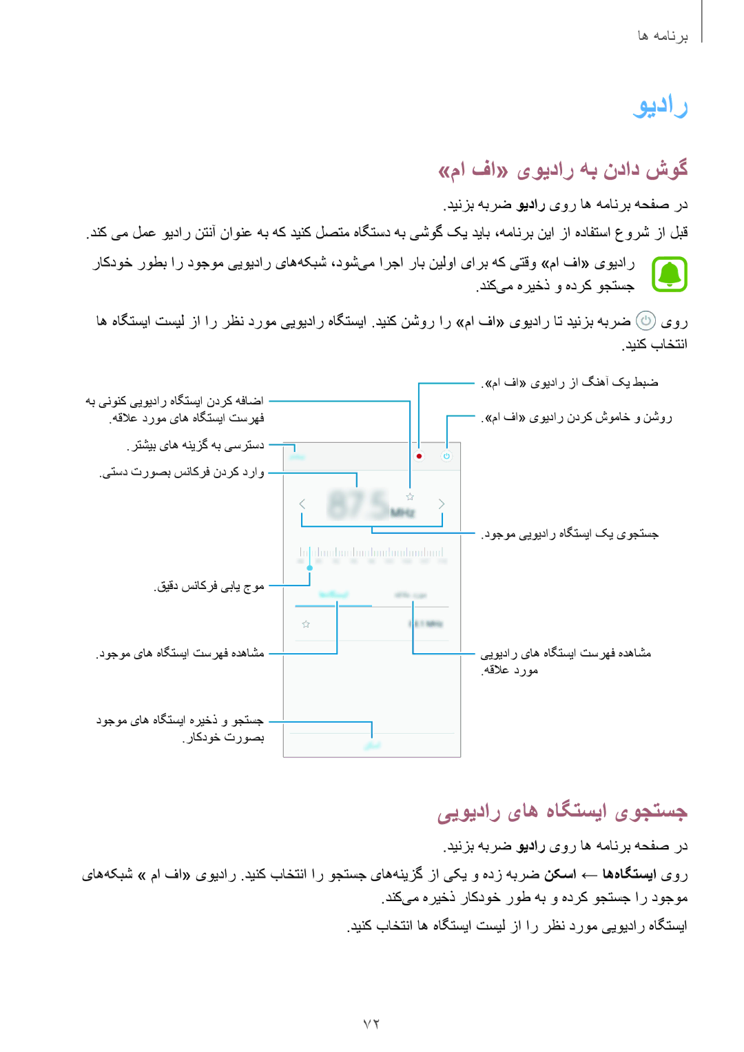 Samsung SM-J700FZWDKSA, SM-J700FZKDKSA, SM-J500FZKDKSA manual ويدار, »ما فا« یویدار هب نداد شوگ, ییویدار یاه هاگتسیا یوجتسج 