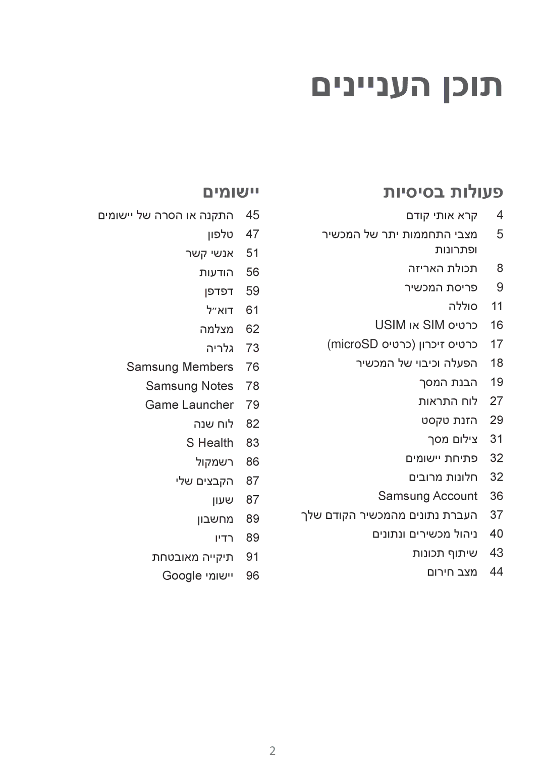 Samsung SM-J701FZSEILO, SM-J701FZKEILO, SM-J701FZDEILO manual םיניינעה ןכות 