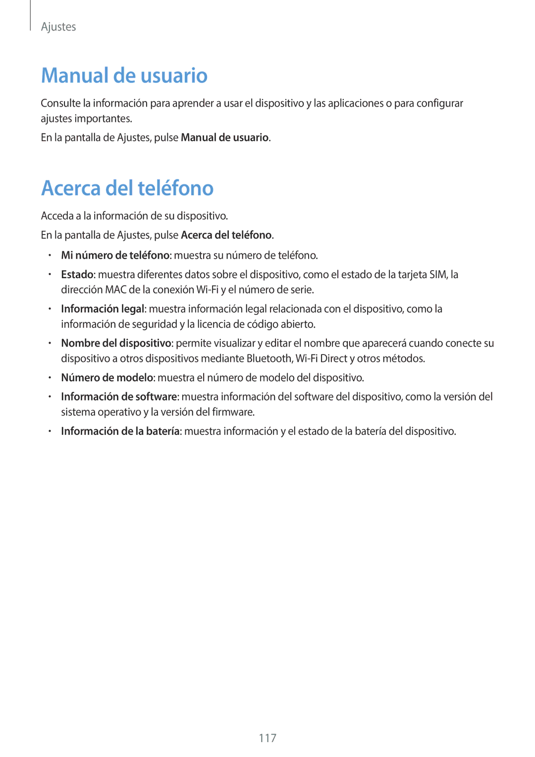 Samsung SM-J710FZWNPHE, SM-J710FZDNPHE, SM-J510FZDNPHE, SM-J710FZKNPHE, SM-J510FZKUPHE Manual de usuario, Acerca del teléfono 