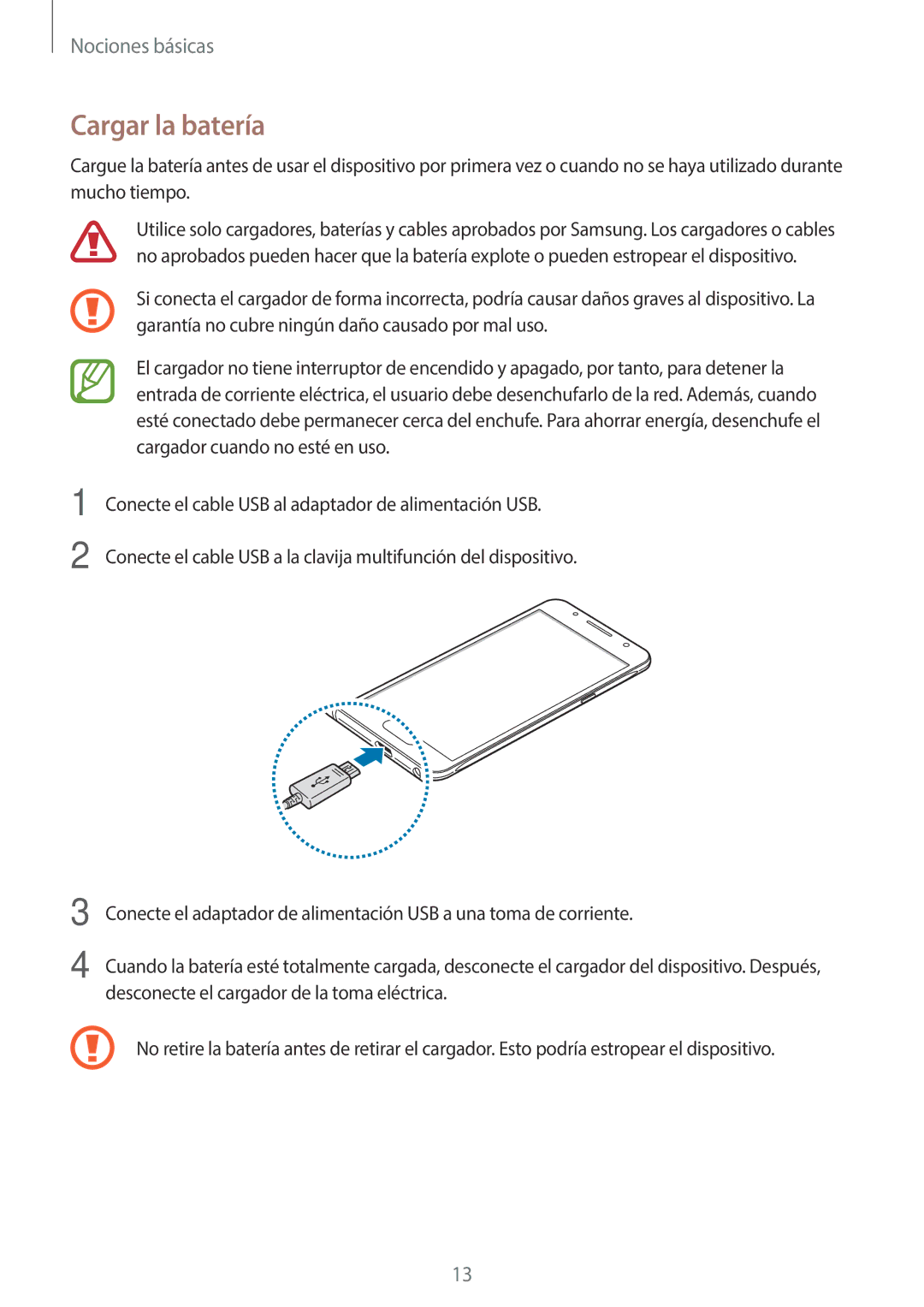 Samsung SM-J510FZWUPHE, SM-J710FZDNPHE, SM-J510FZDNPHE, SM-J710FZKNPHE, SM-J510FZKUPHE, SM-J510FZDUPHE manual Cargar la batería 