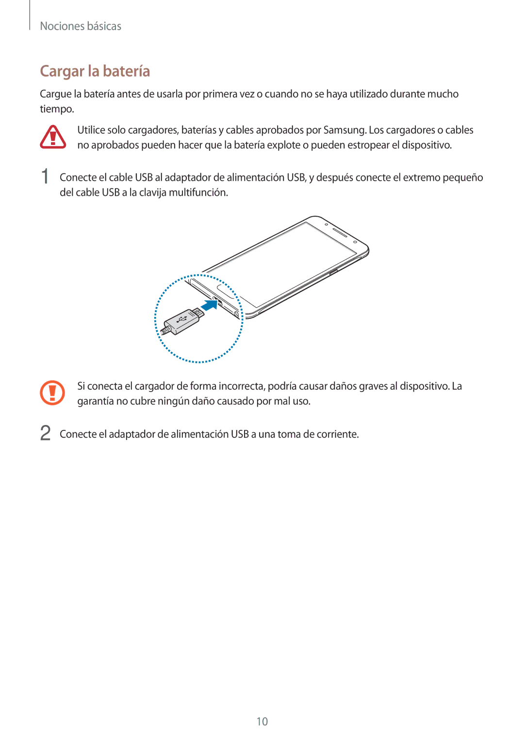 Samsung SM-J510FZKUPHE, SM-J710FZDNPHE, SM-J510FZDNPHE, SM-J710FZKNPHE, SM-J510FZDUPHE, SM-J710FZWNPHE manual Cargar la batería 