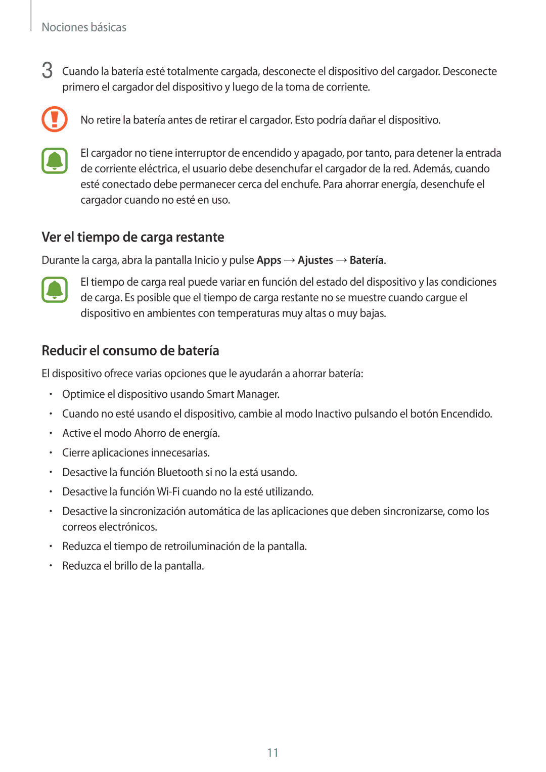 Samsung SM-J510FZDUPHE, SM-J710FZDNPHE, SM-J510FZDNPHE manual Ver el tiempo de carga restante, Reducir el consumo de batería 