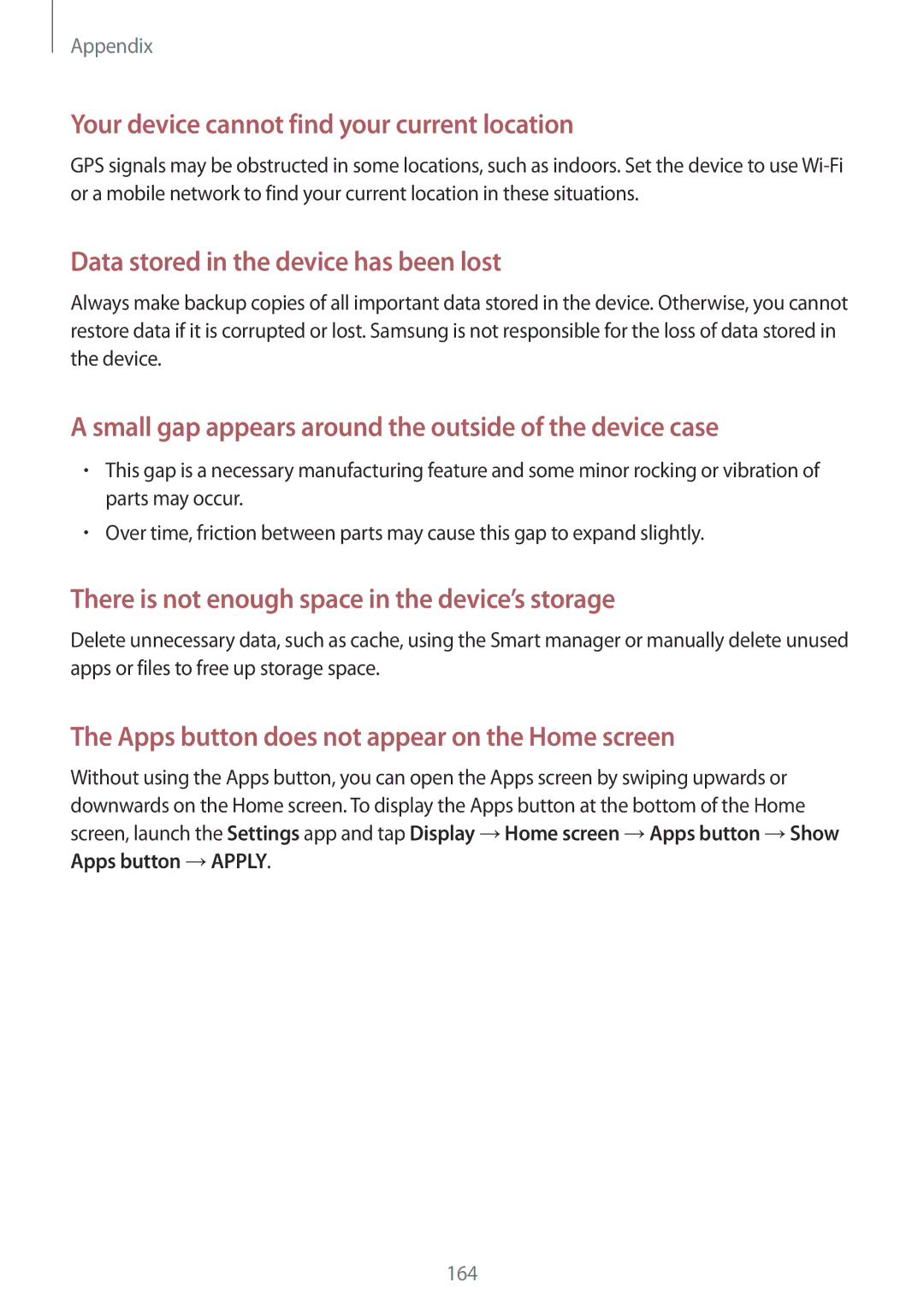 Samsung SM-J720FZVDKSA, SM-J720FZKDKSA, SM-J720FZDDKSA manual Your device cannot find your current location 