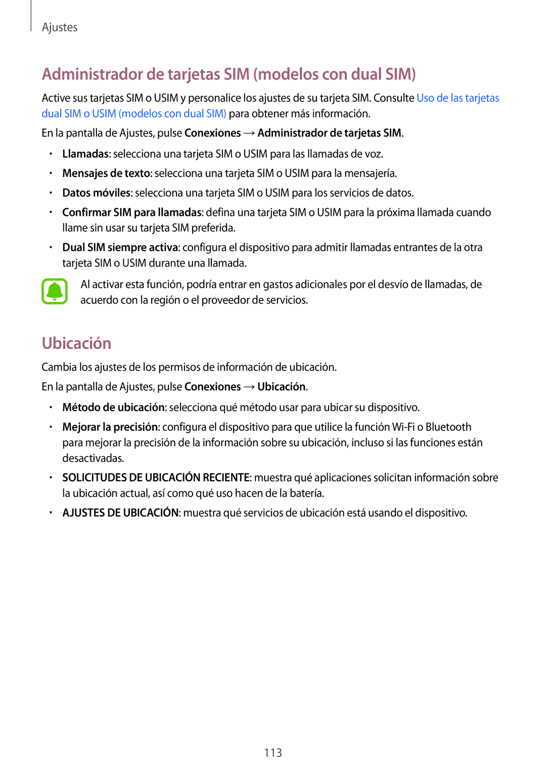 Samsung SM-J730FZSDPHE, SM-J730FZKAATL, SM-J730FZDDPHE manual Administrador de tarjetas SIM modelos con dual SIM, Ubicación 