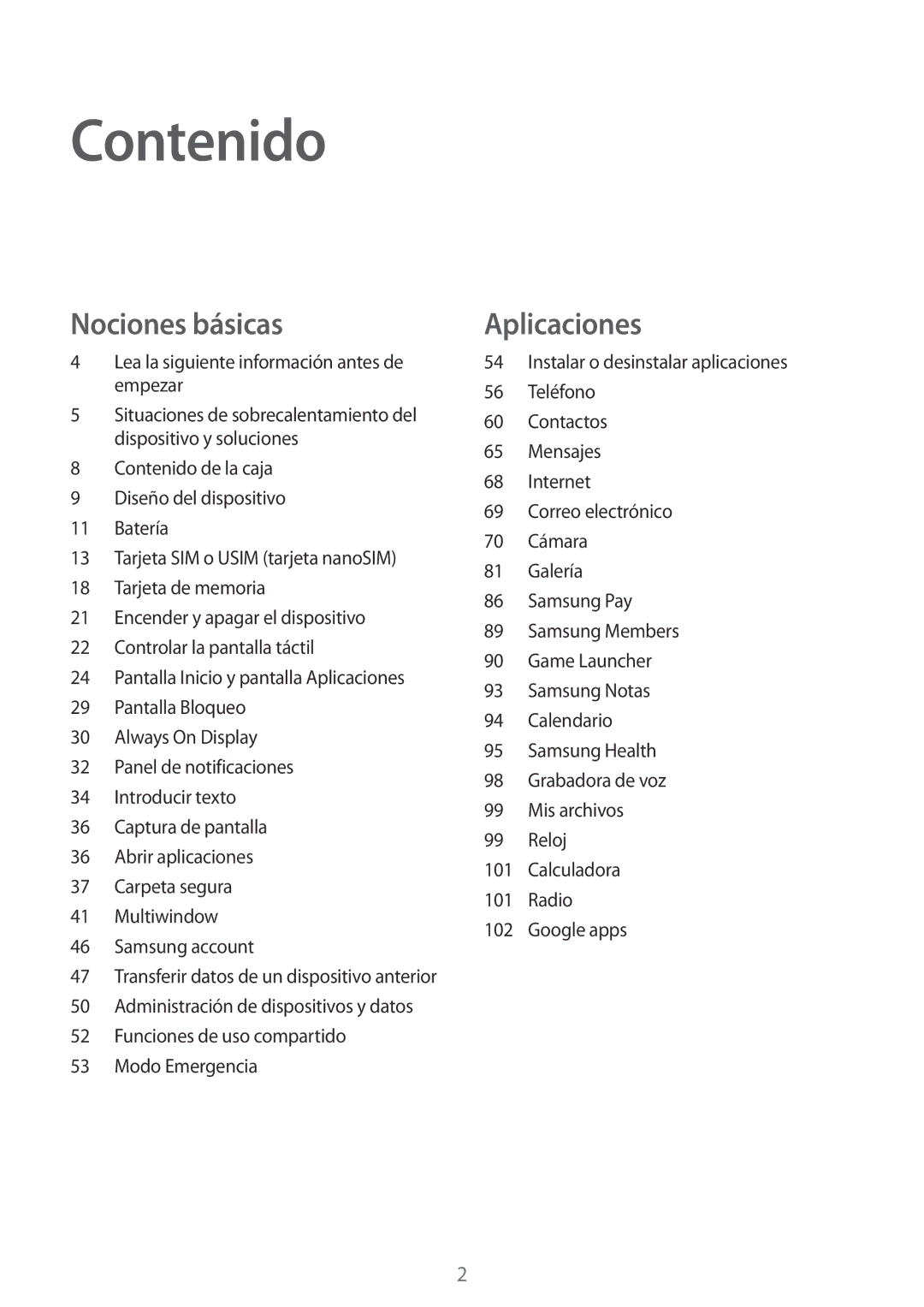 Samsung SM-J730FZDDPHE, SM-J730FZKAATL, SM-J730FZSDPHE, SM-J730FZKDPHE manual Contenido 