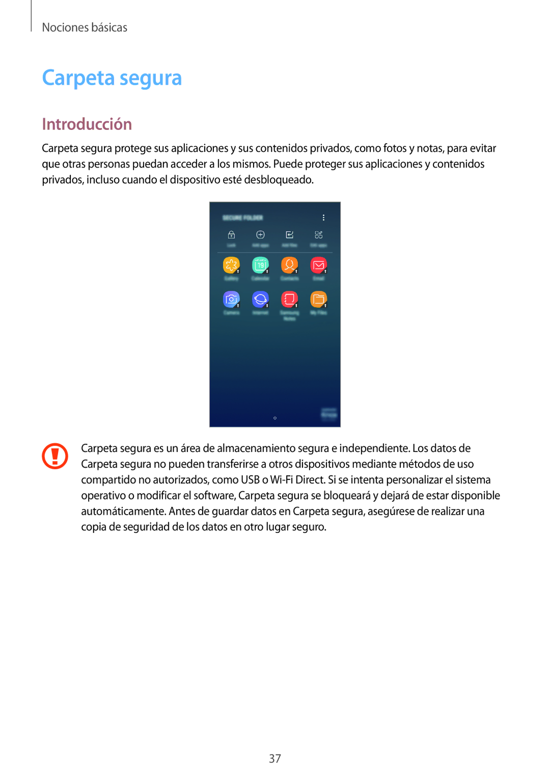 Samsung SM-J730FZSDPHE, SM-J730FZKAATL, SM-J730FZDDPHE, SM-J730FZKDPHE manual Carpeta segura, Introducción 